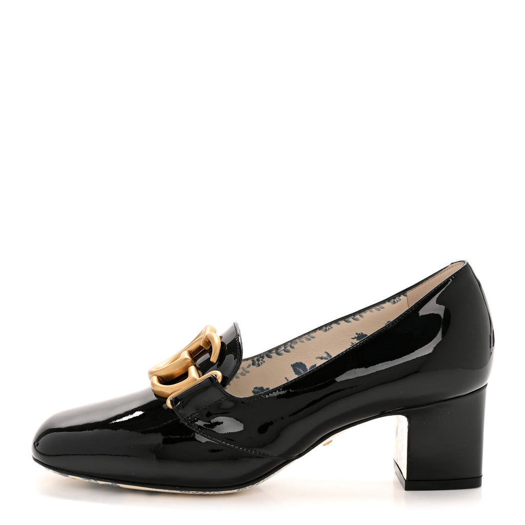 Gucci Vernice GG Victoire 55mm Loafer Pumps 36 Black