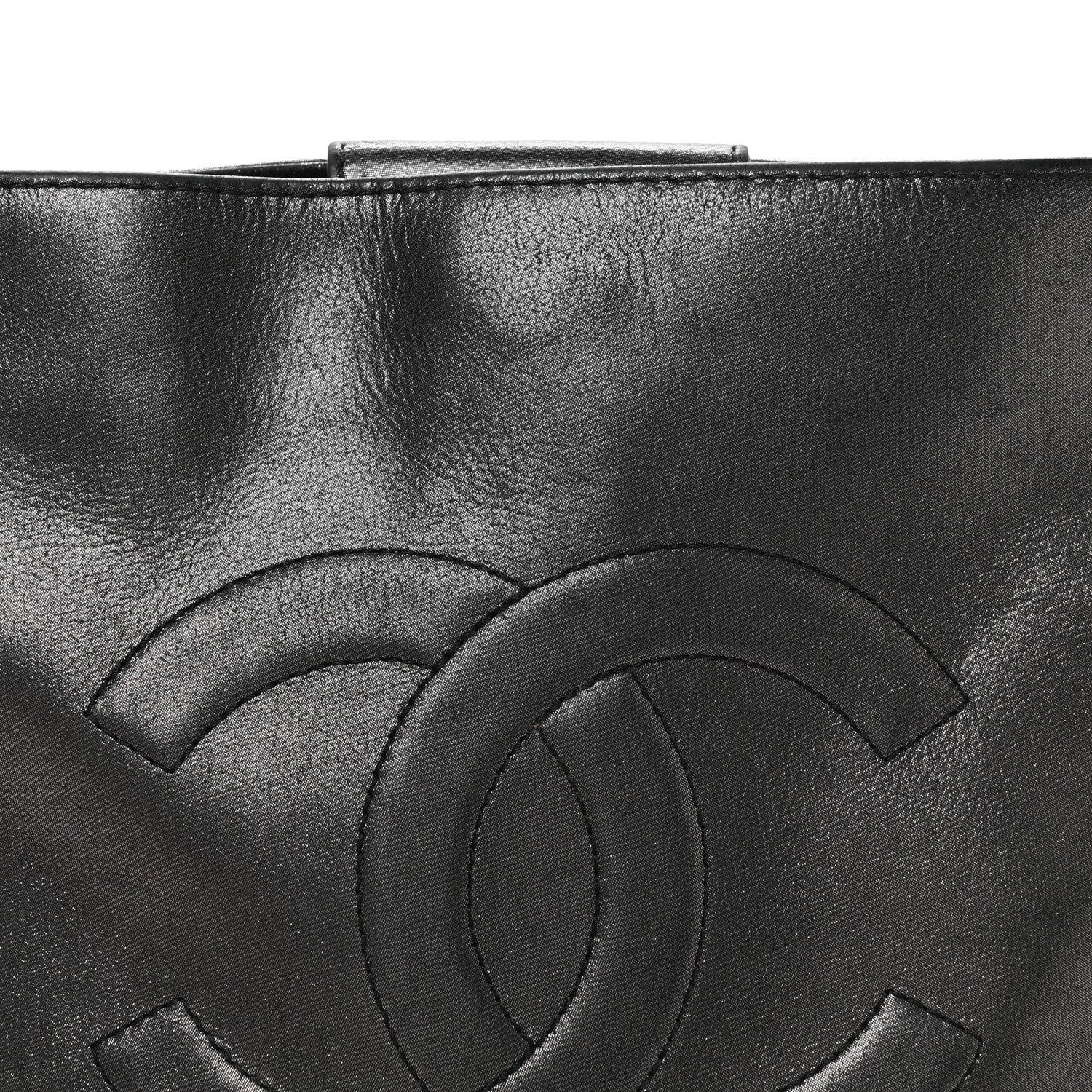 Chanel Iridescent Calfskin CC East West Shopping Tote Black