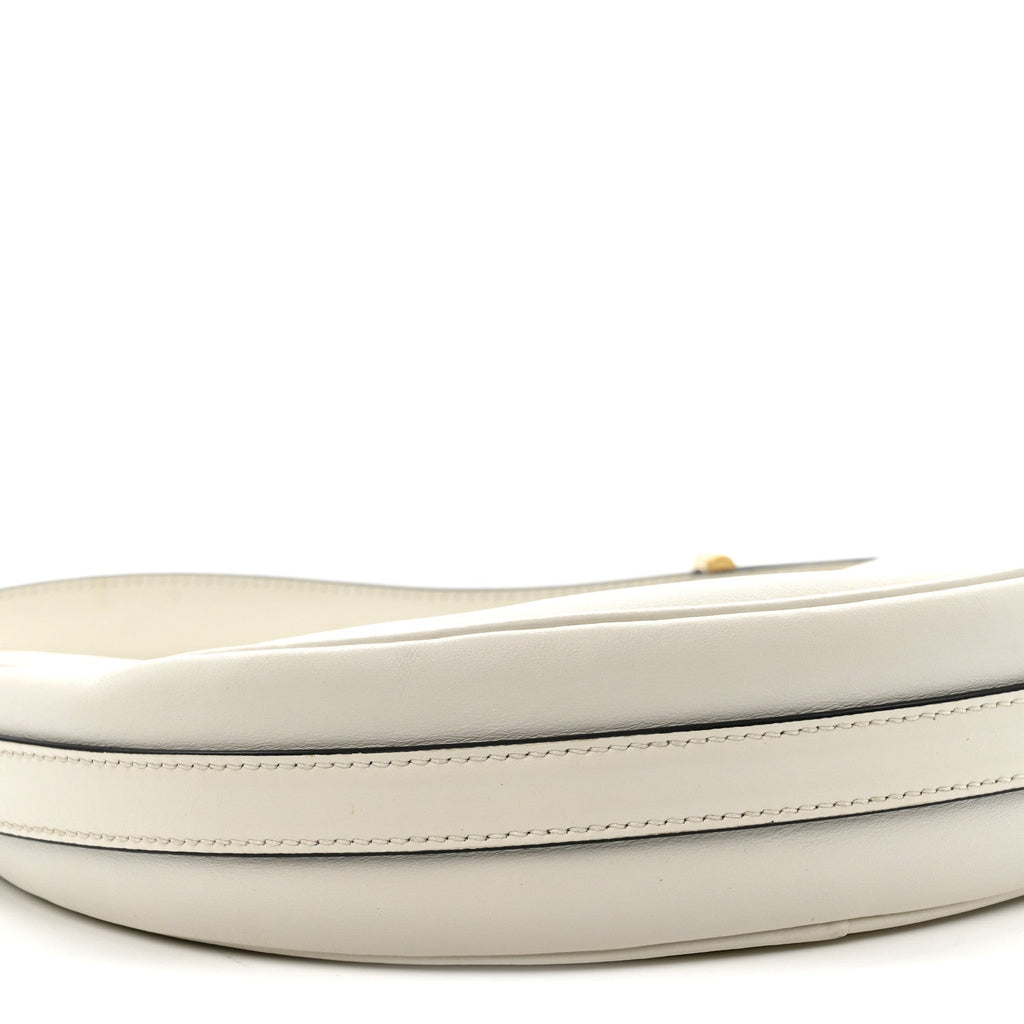 Prada Soft Calfskin Small Arque Shoulder Bag White