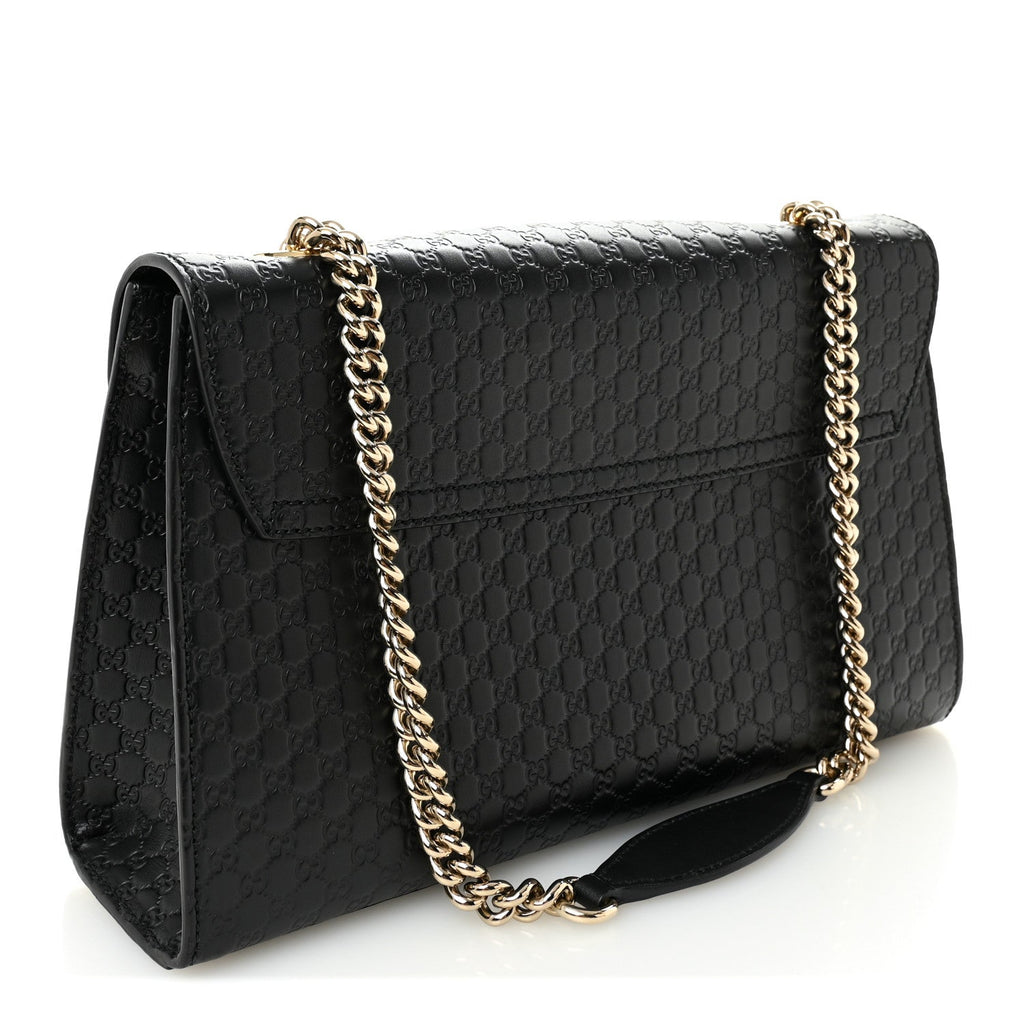 Gucci Microguccissima Medium Emily Chain Shoulder Bag Black