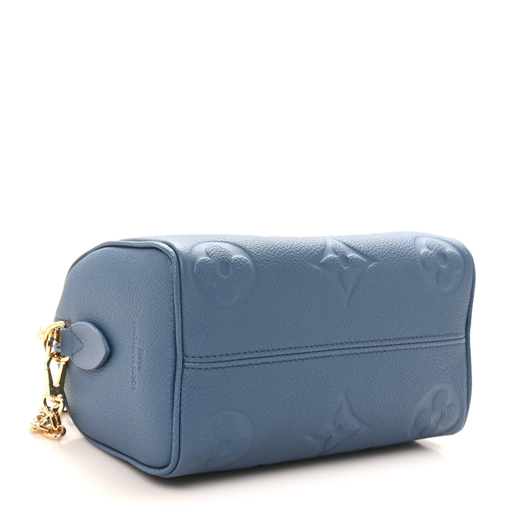 Louis Vuitton Metallic Empreinte Monogram Giant Speedy Bandouliere 20 Navy Nacre