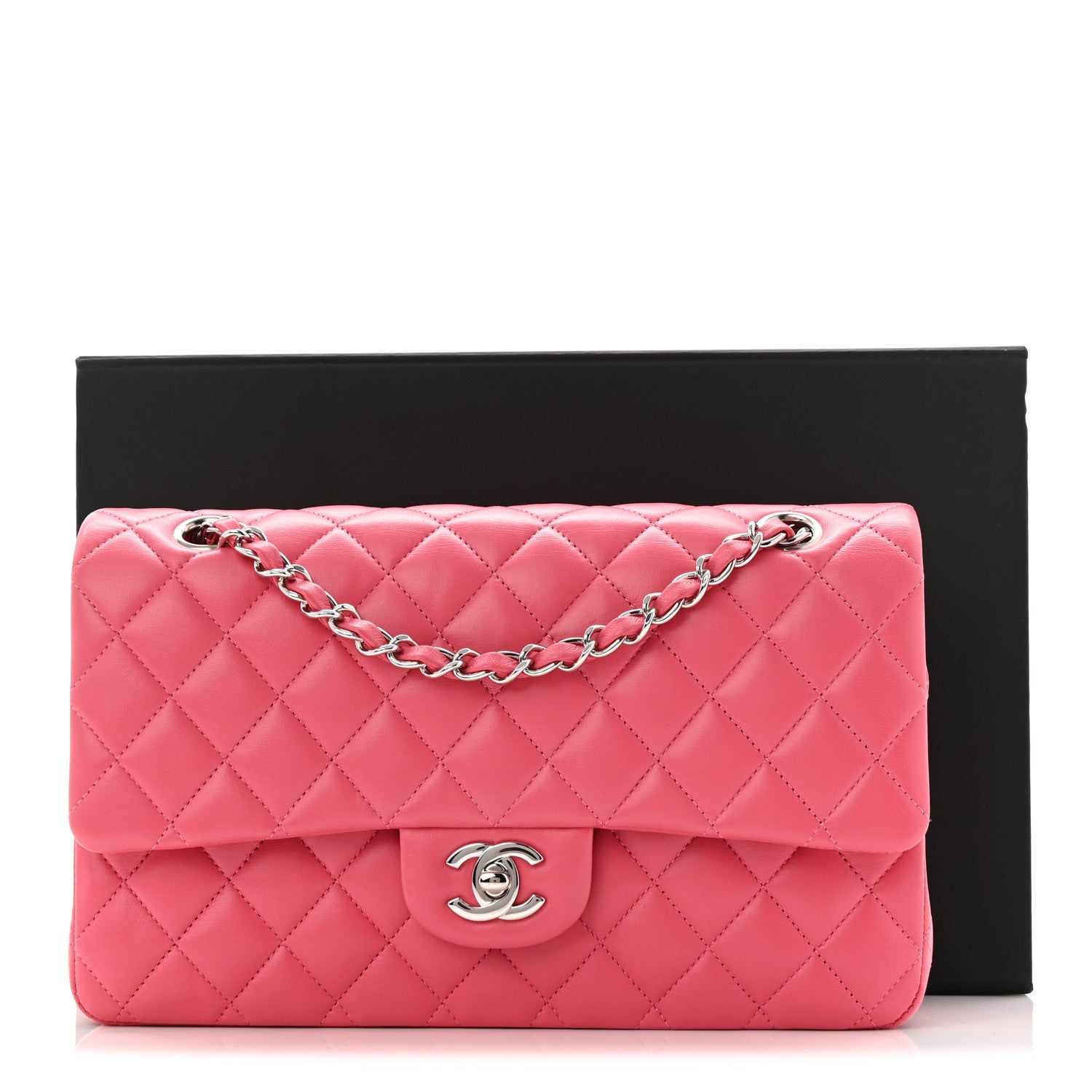 Chanel Lambskin Quilted Medium Double Flap Pink