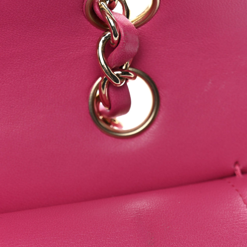 Chanel Lambskin Quilted Medium Double Flap Pink
