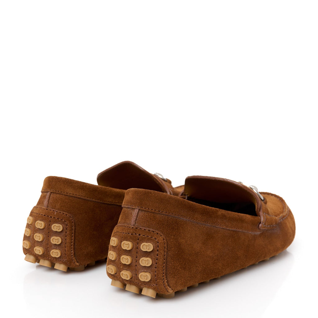 Gucci Suede Mens Horsebit Driver Loafers 9 Cuir