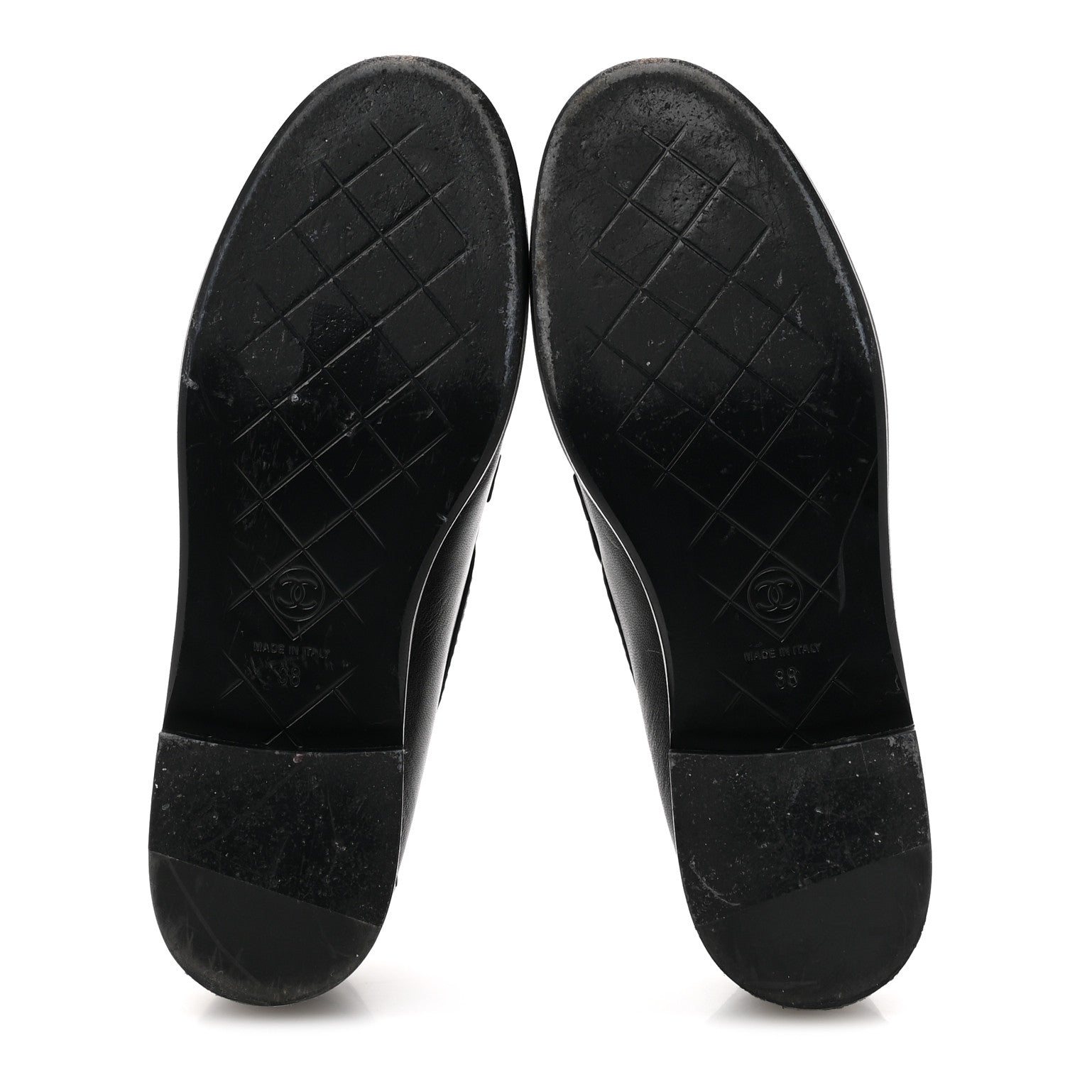 Lambskin Quilted CC Turnlock Loafers 38 Black