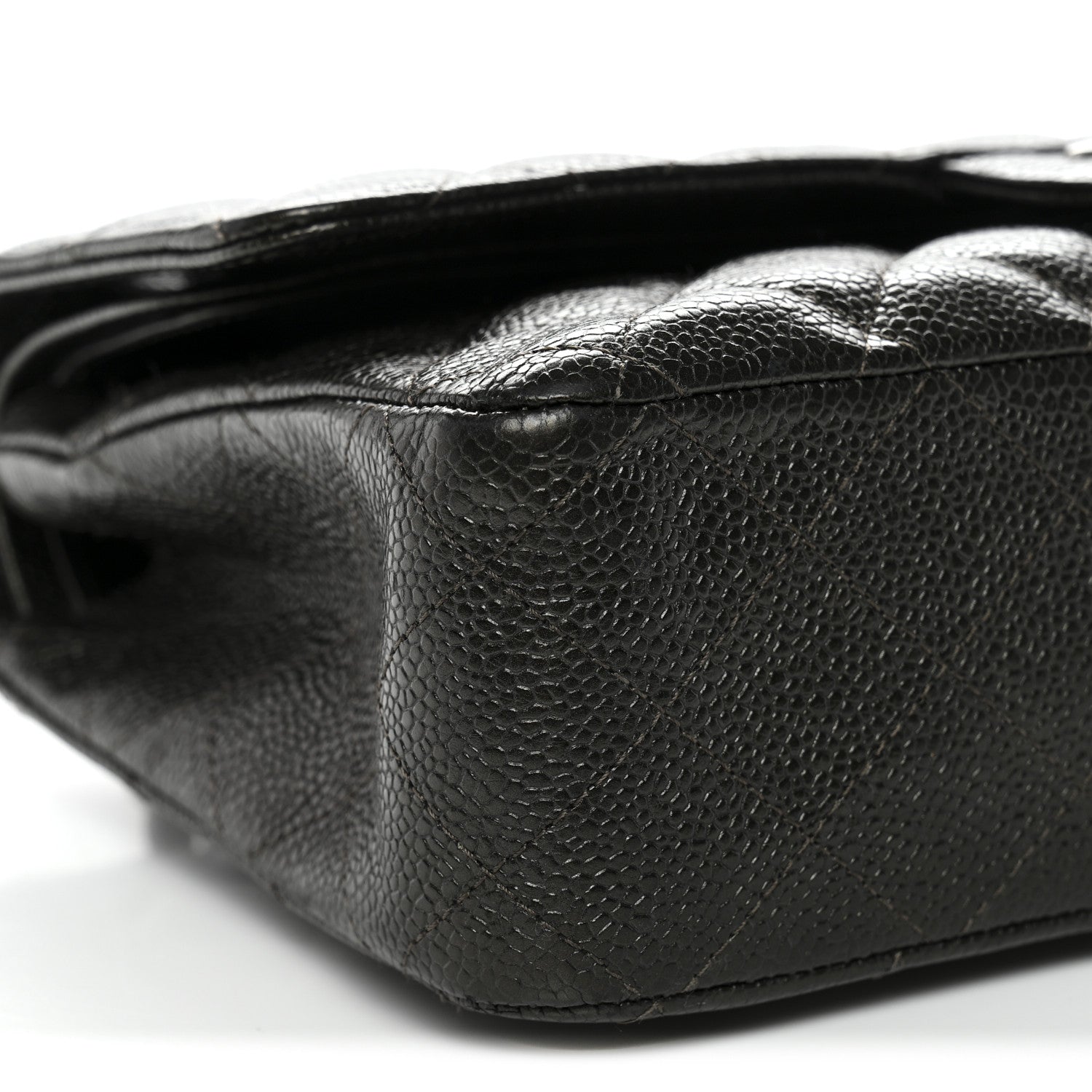 Chanel Metallic Caviar Quilted Medium Double Flap Dark Charcoal