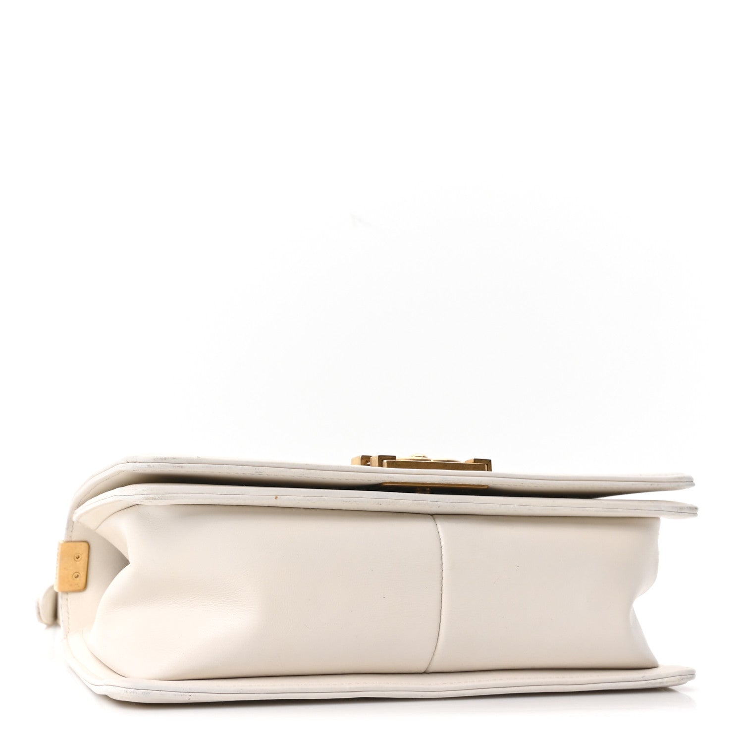 Chanel Caviar Calfskin Chevron Medium Boy Flap White