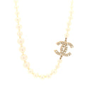 Pearl CC 100th Anniversary Necklace Light Gold