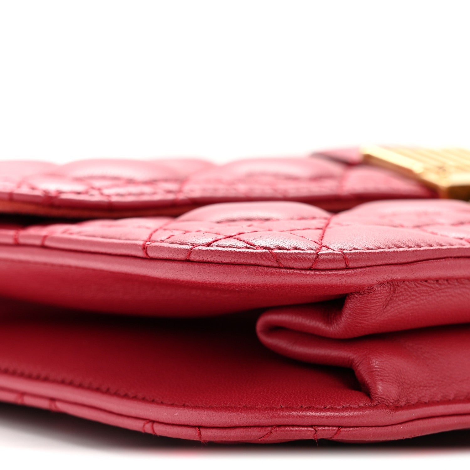 Christian Dior Lambskin Cannage Large Dioraddict Flap Red
