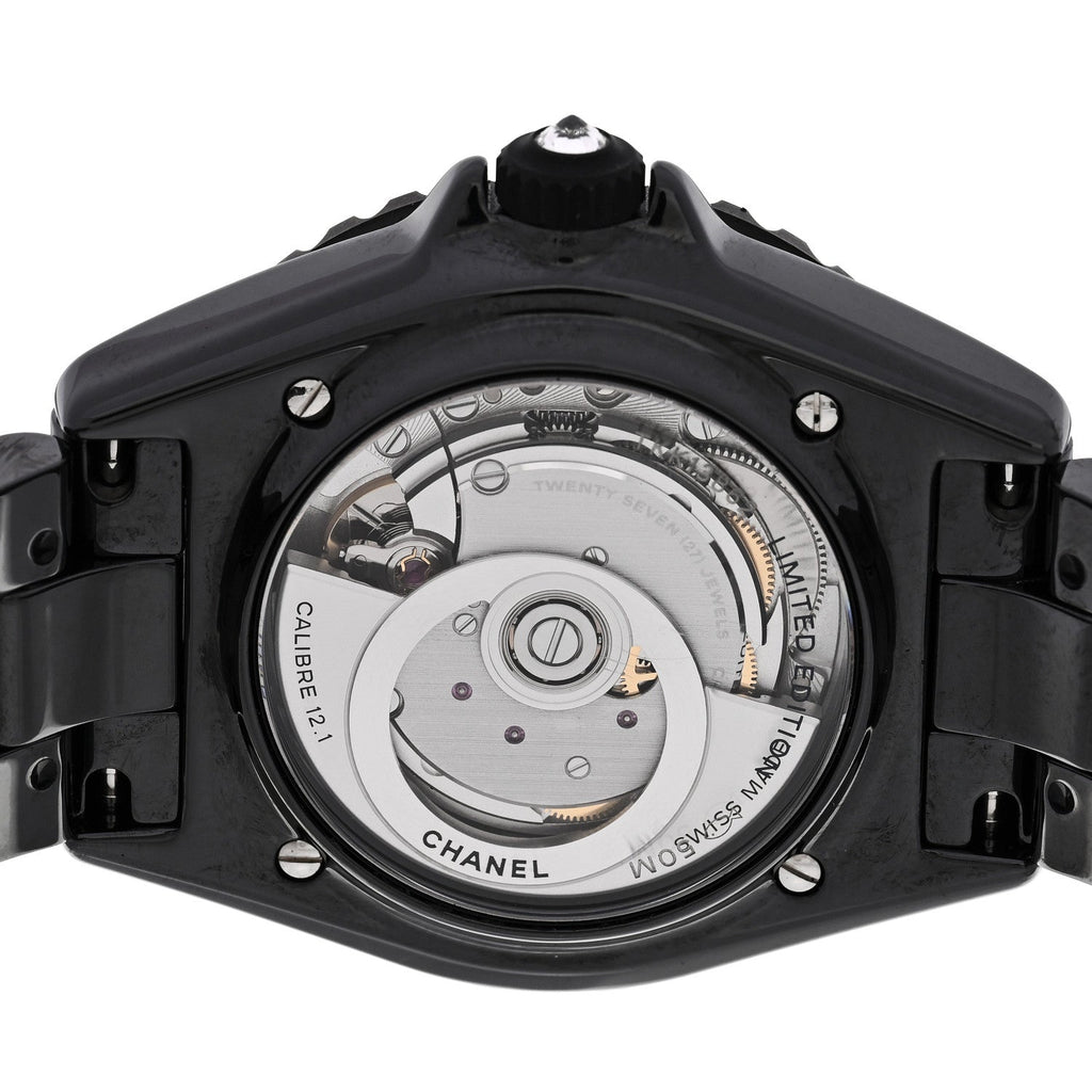 Chanel Stainless Steel Ceramic 38mm J12 Limited Edition Mademoiselle Couture Automatic Watch Black