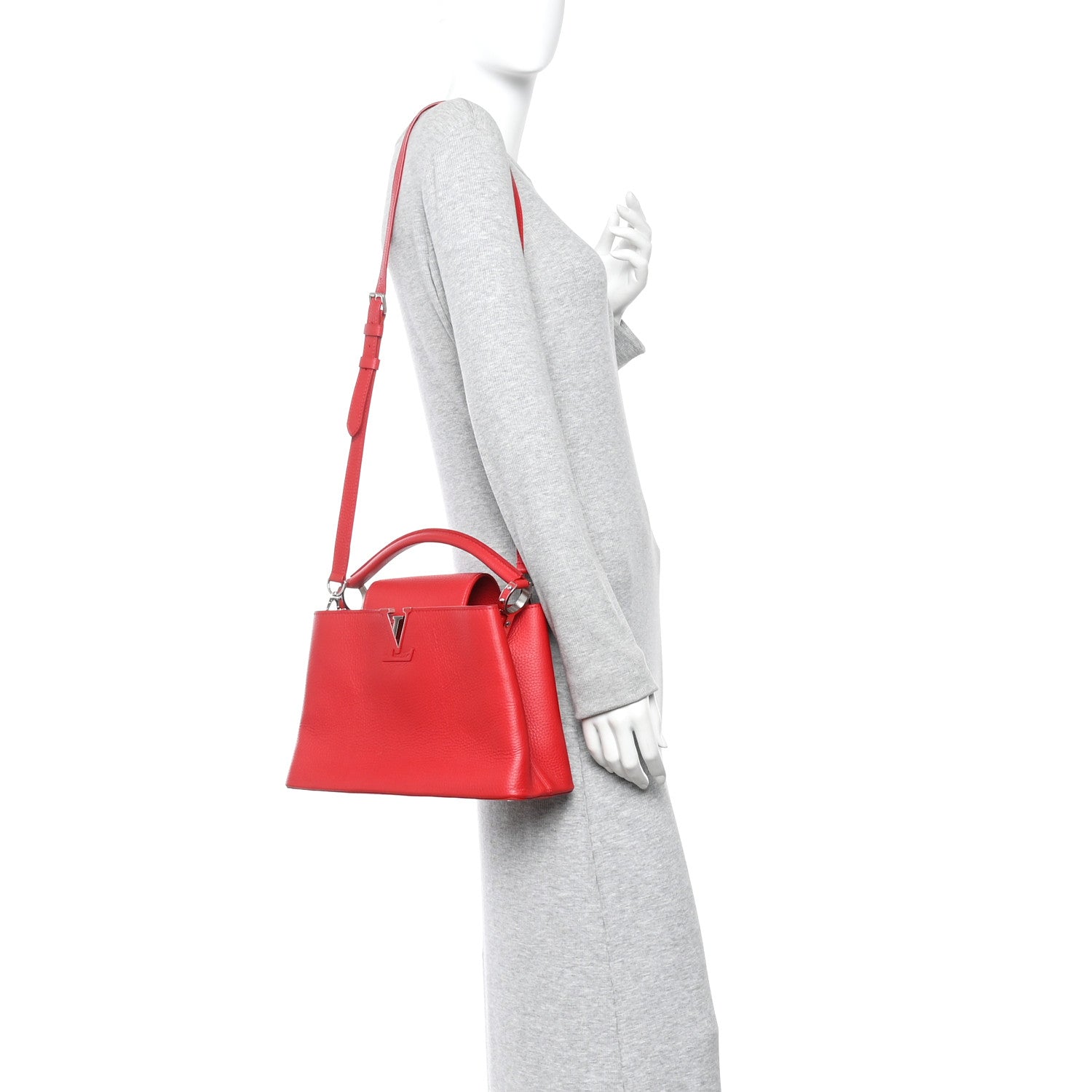 Louis Vuitton Taurillon Capucines PM Rubis