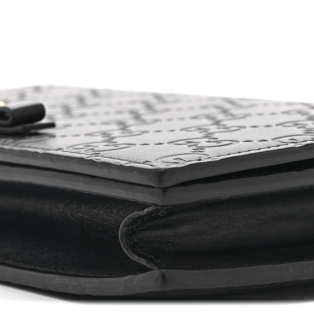 Gucci Guccissima Signature Bowy Chain Wallet Black