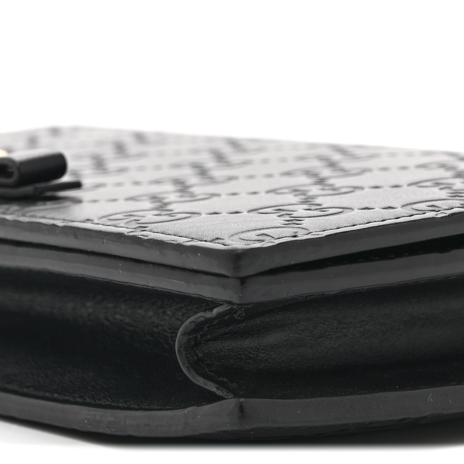Gucci Guccissima Signature Bowy Chain Wallet Black