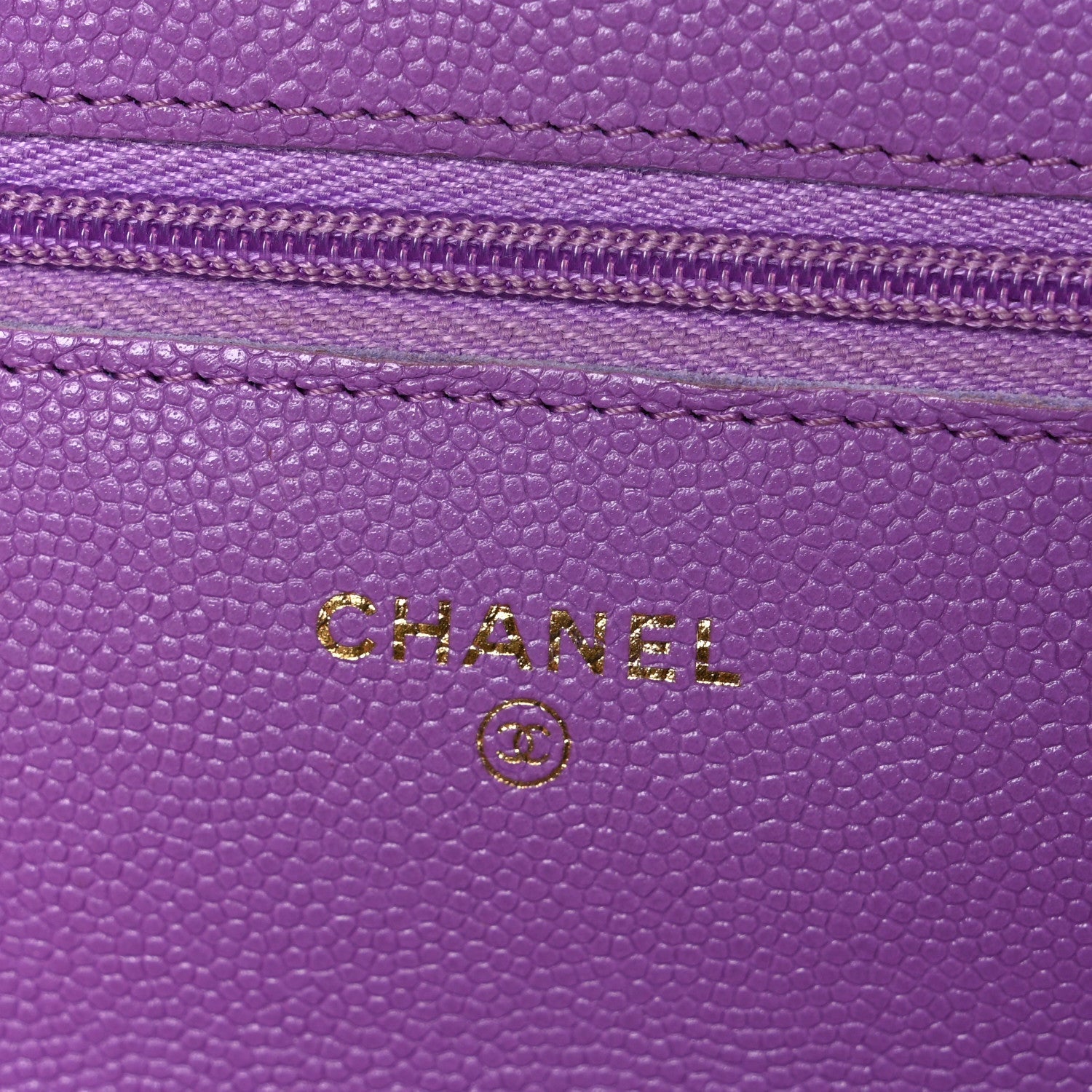 Chanel Caviar Quilted Wallet On Chain WOC Purple