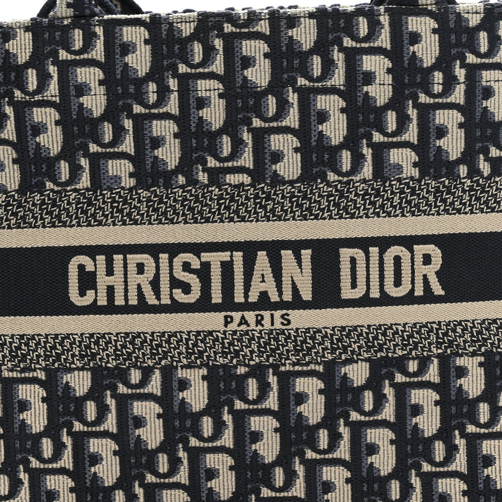 Christian Dior Oblique Small Book Tote Blue Multicolor