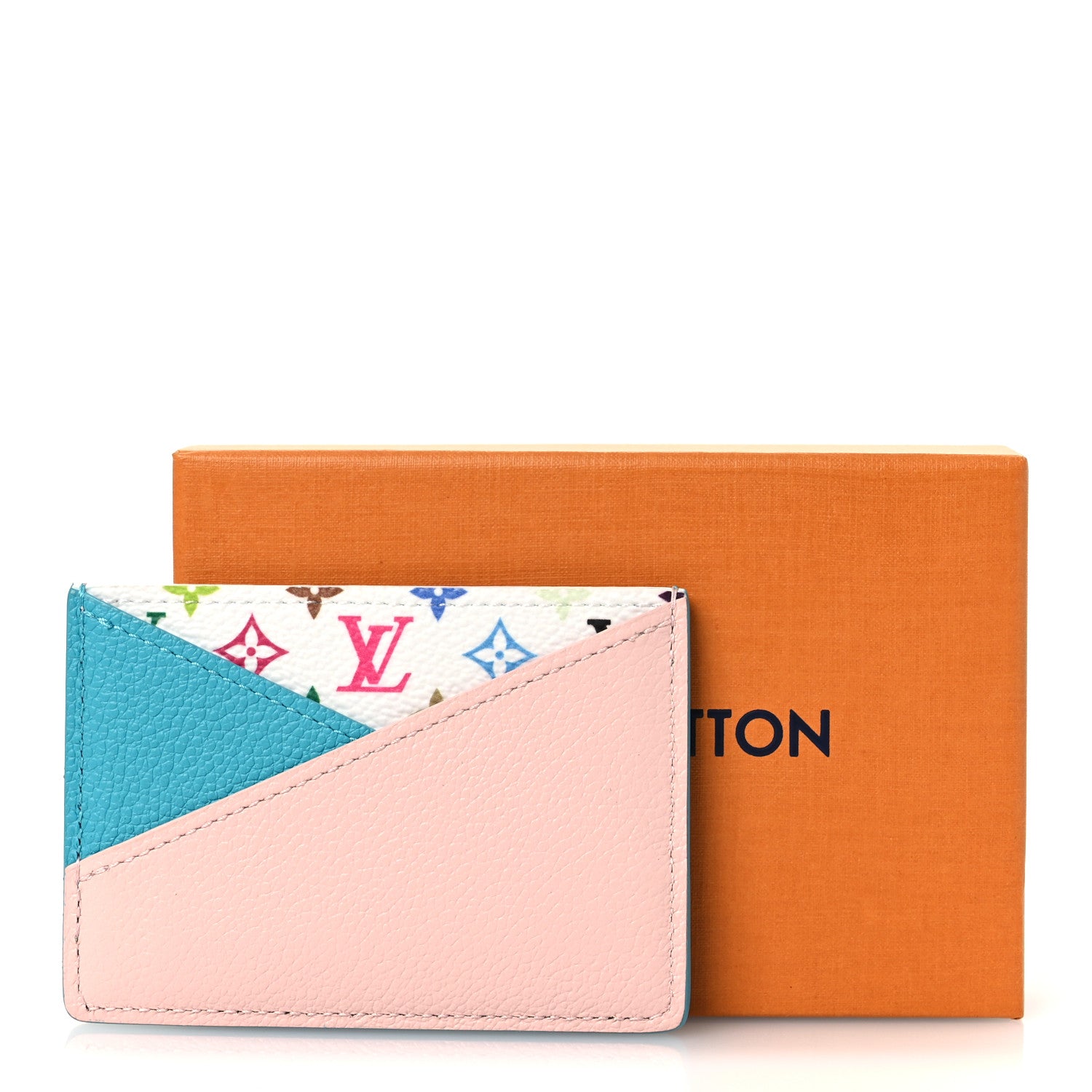Louis Vuitton LV X TM Monogram Multicolor Criss-Cross Card Holder Kabira Blue Rose