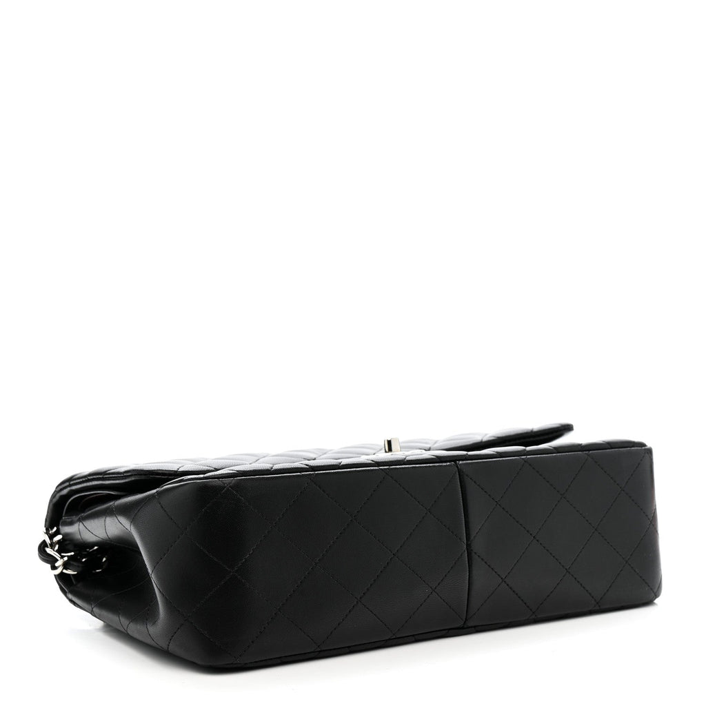 Chanel Lambskin Quilted Jumbo Double Flap Black