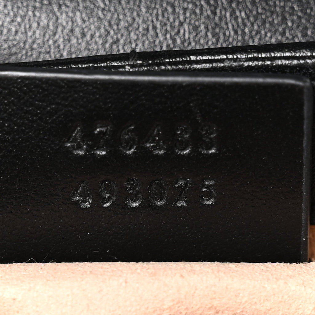 Gucci Calfskin Matelasse Aria Super Mini GG Marmont Shoulder Bag Black