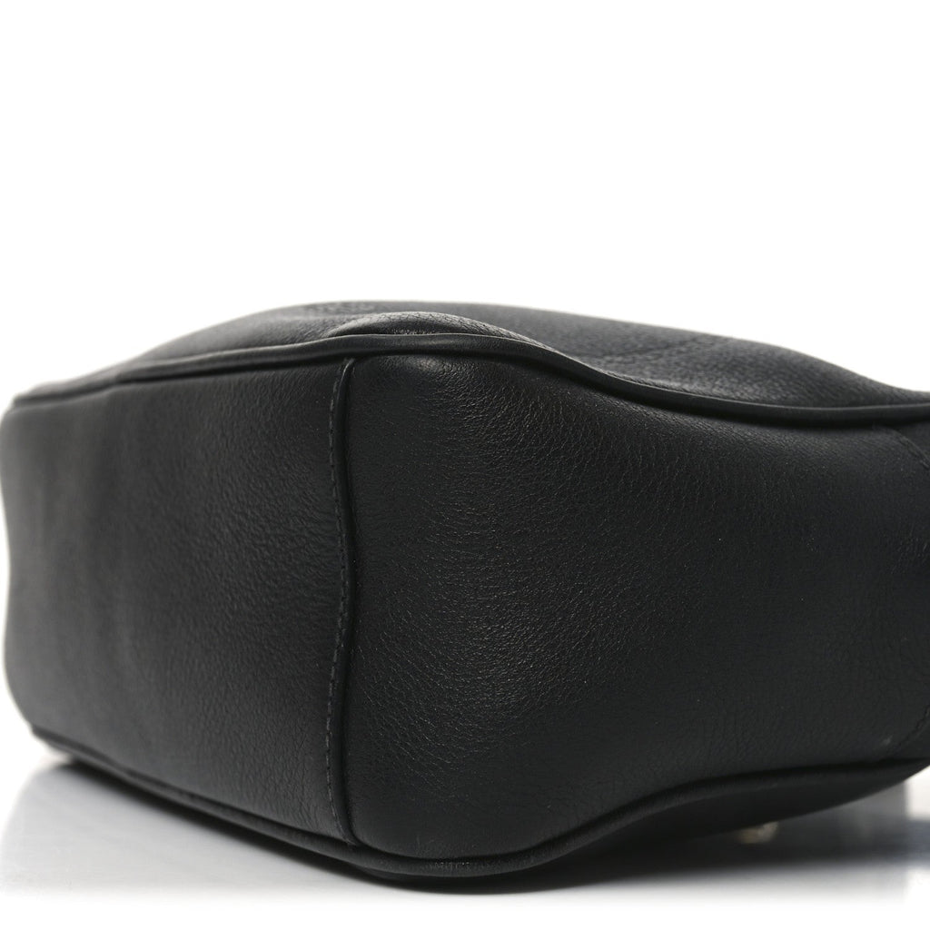 Prada Glace Calfskin Embossed Logo Crossbody Black