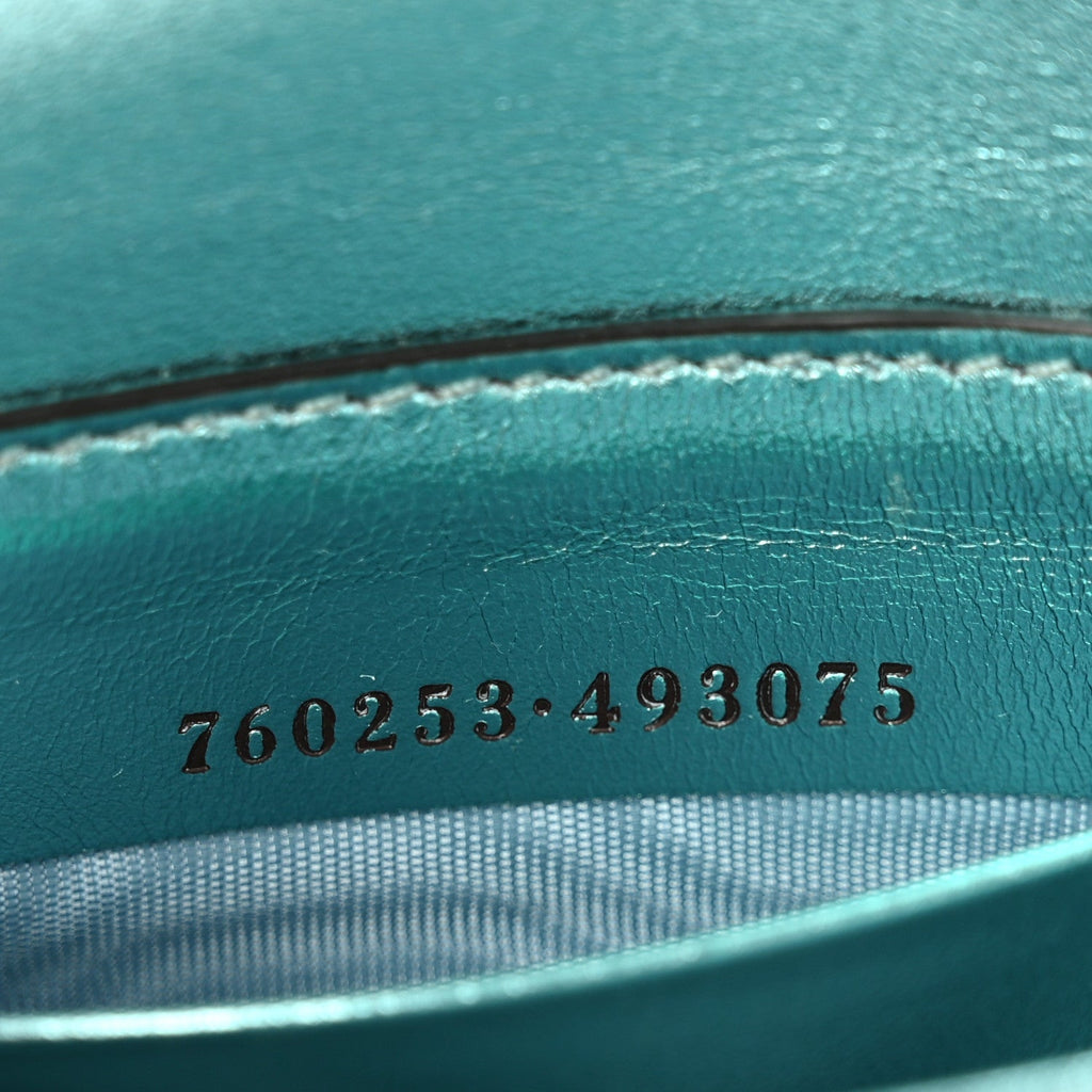 Gucci Metallic Calfskin Super Mini Horsebit 1955 Shoulder Bag Light Blue