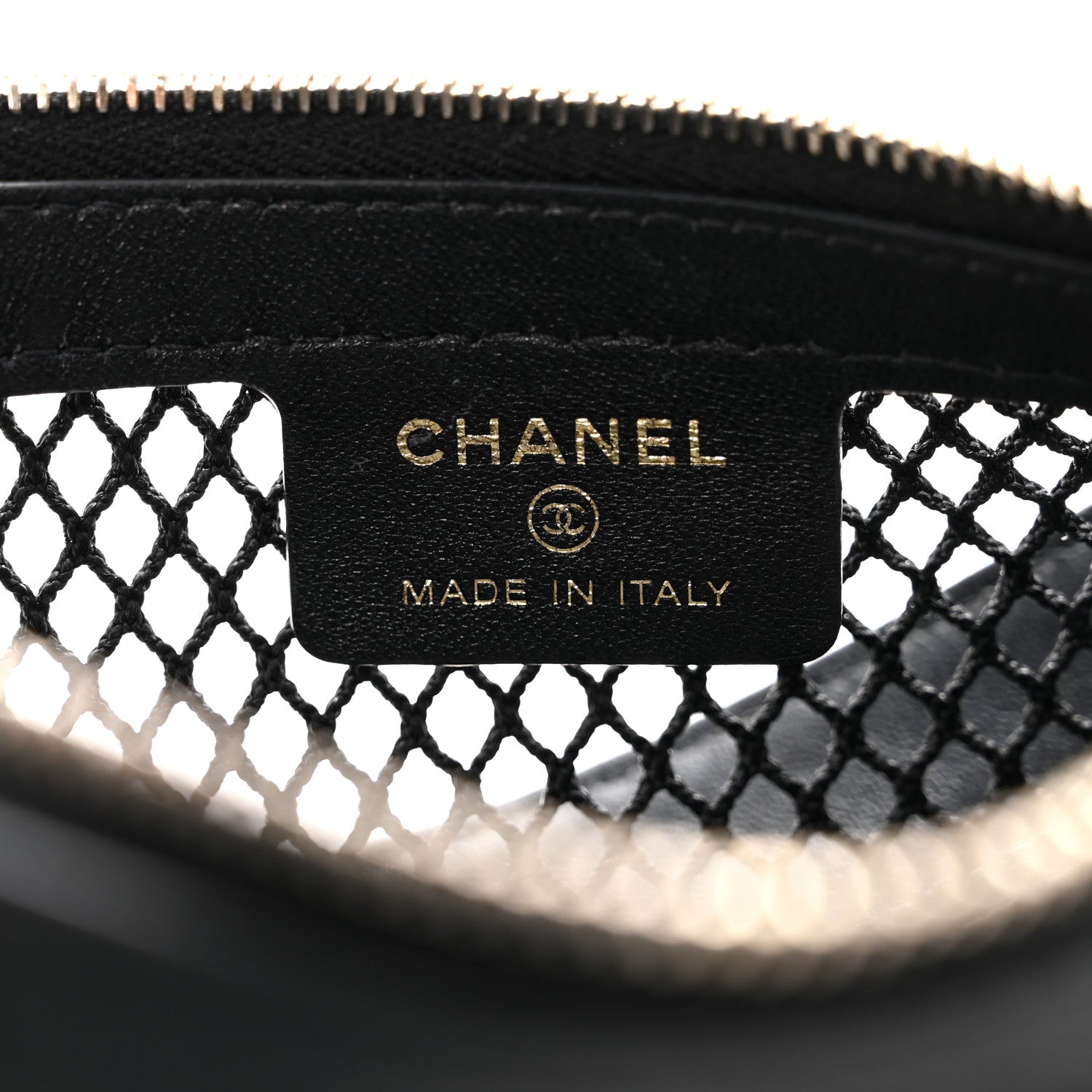 Chanel Mesh Shiny Lambskin Chain Hobo Black