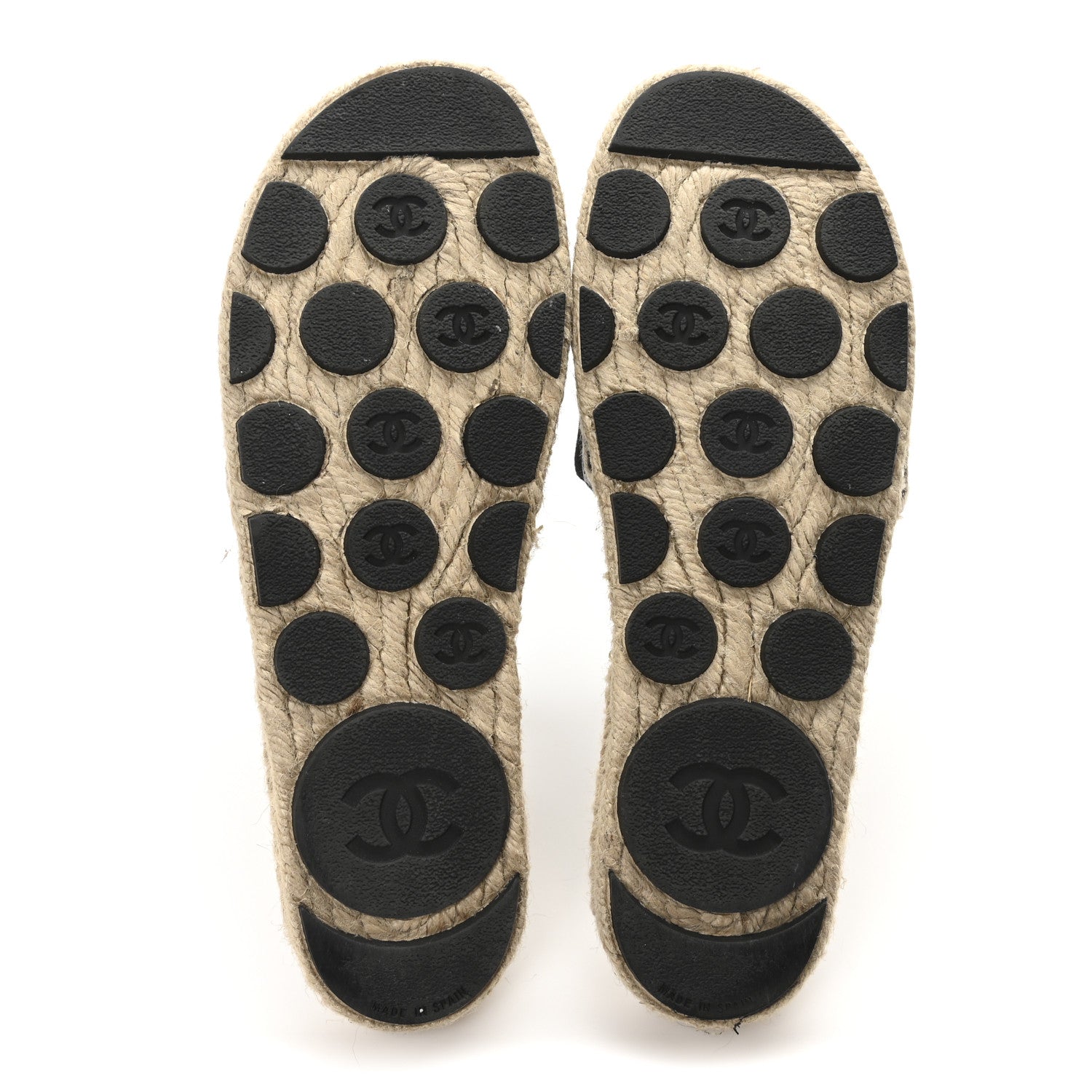 Chanel Wool Laminated Lambskin CC Slide Sandals 41 Black Gold