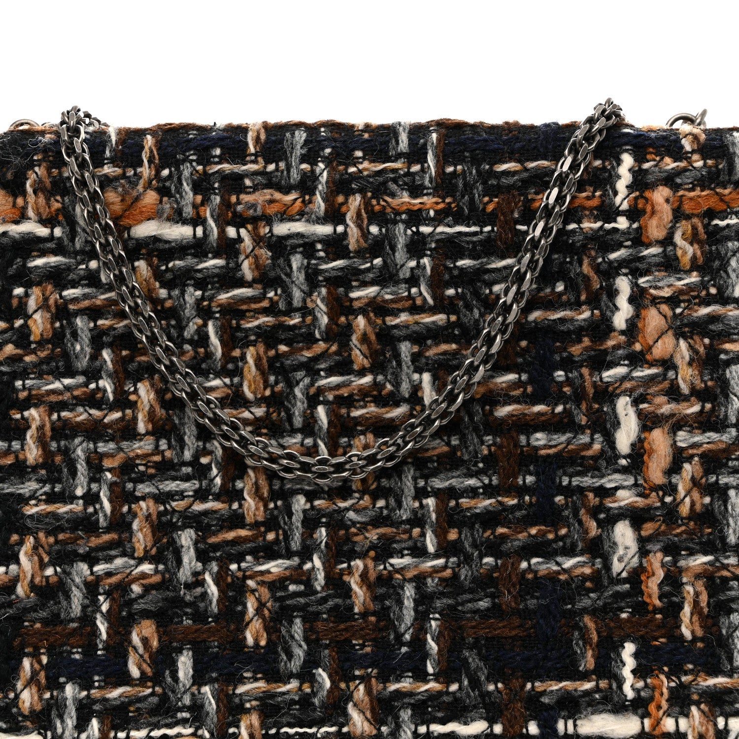 Chanel Tweed Kisslock Minaudiere Black Multicolor