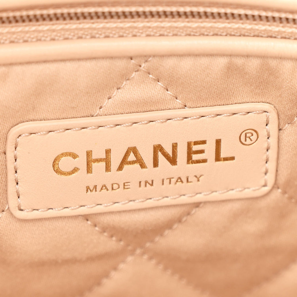 Chanel Shiny Calfskin Quilted Chanel 22 White Black
