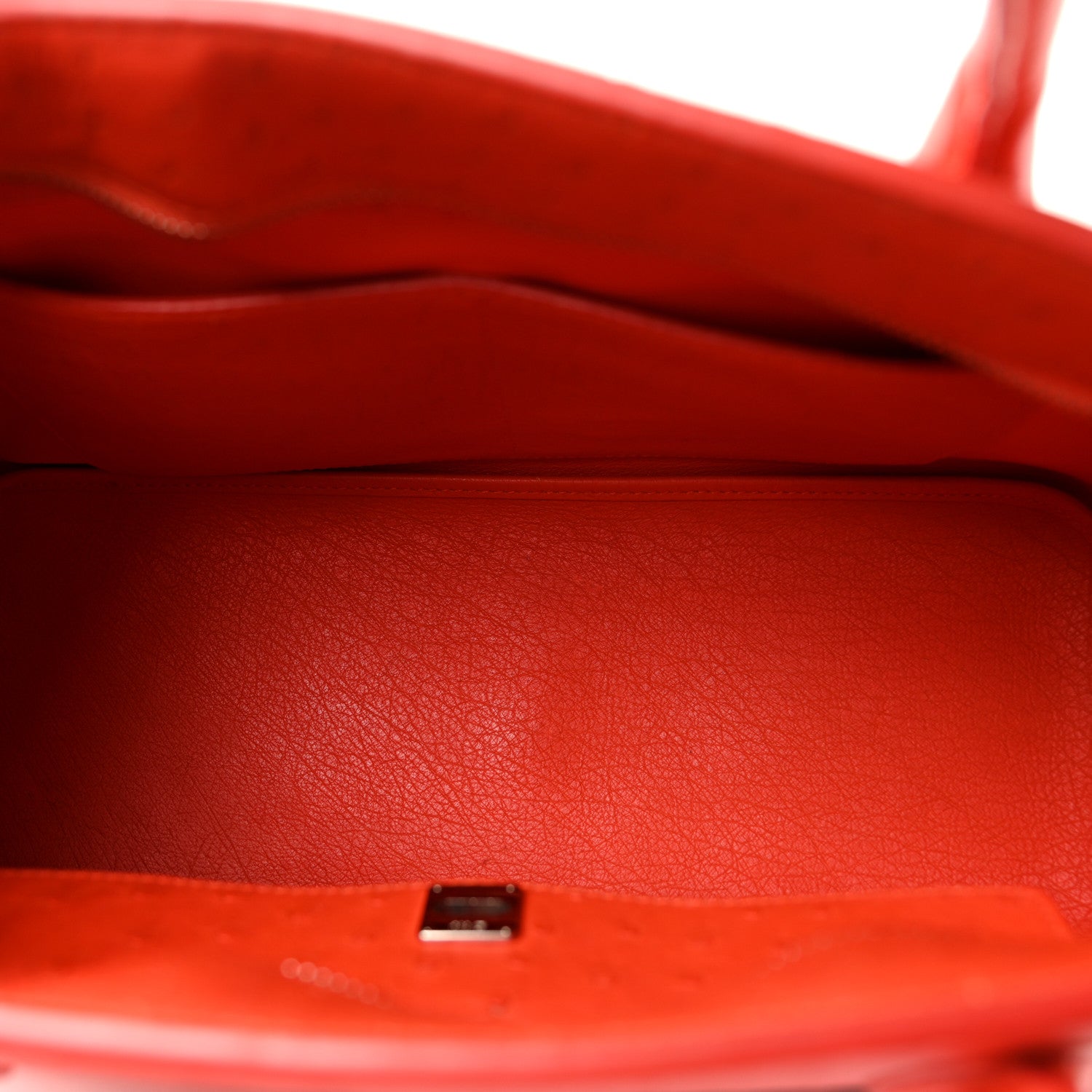 Christian Dior Ostrich Large Open Bar Tote Orange
