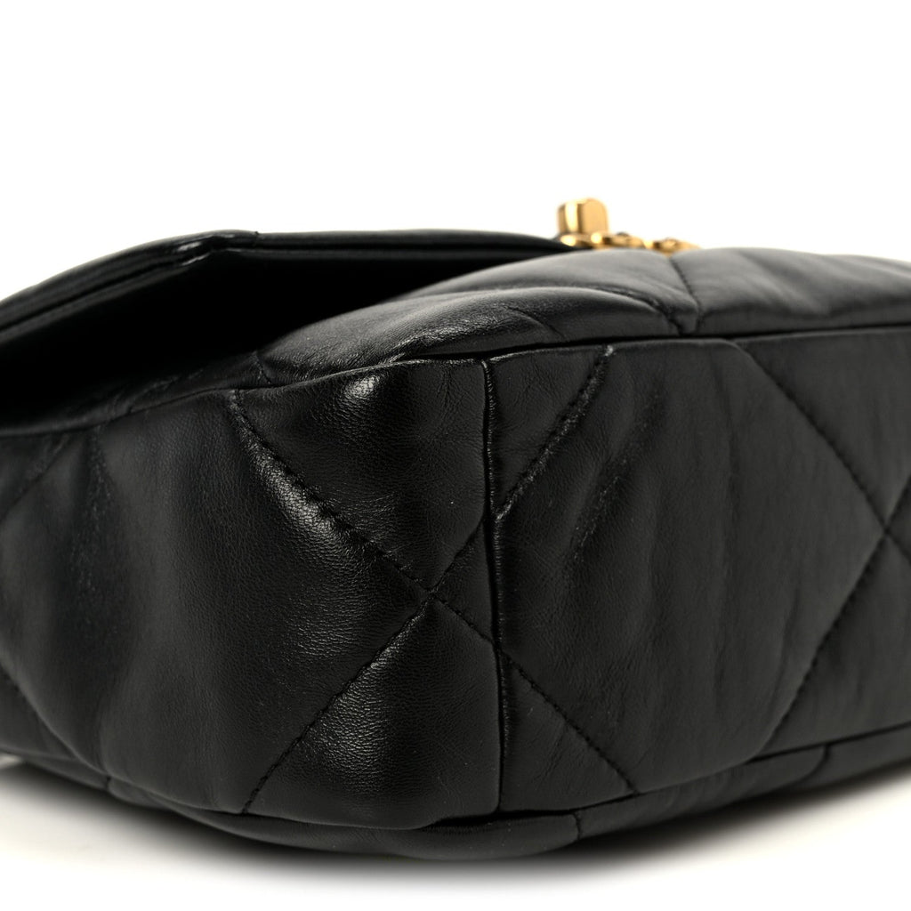 Chanel Lambskin Quilted Medium Chanel 19 Flap Black