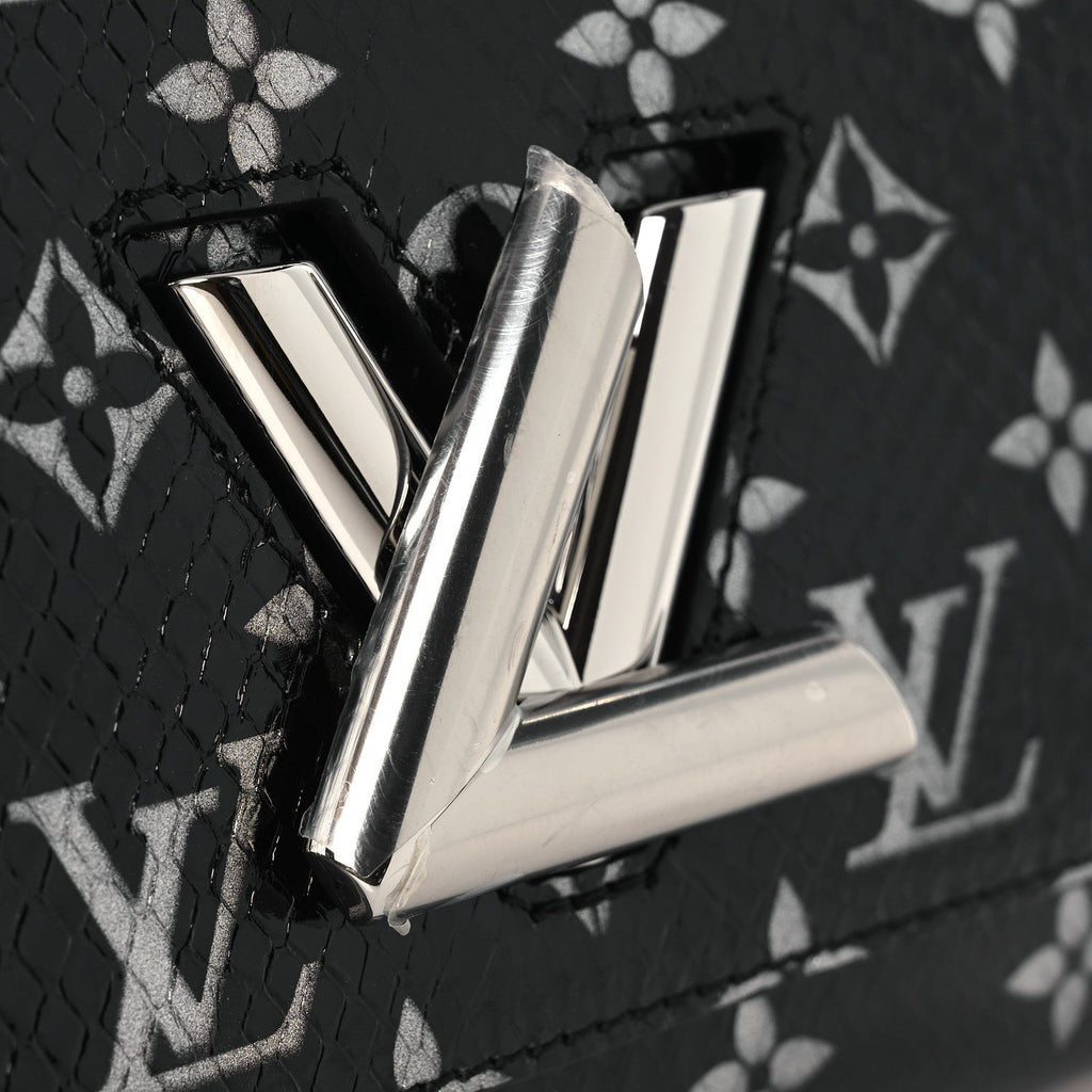 Louis Vuitton Snakeskin Monogram Twist Shoulder Bag PM Black