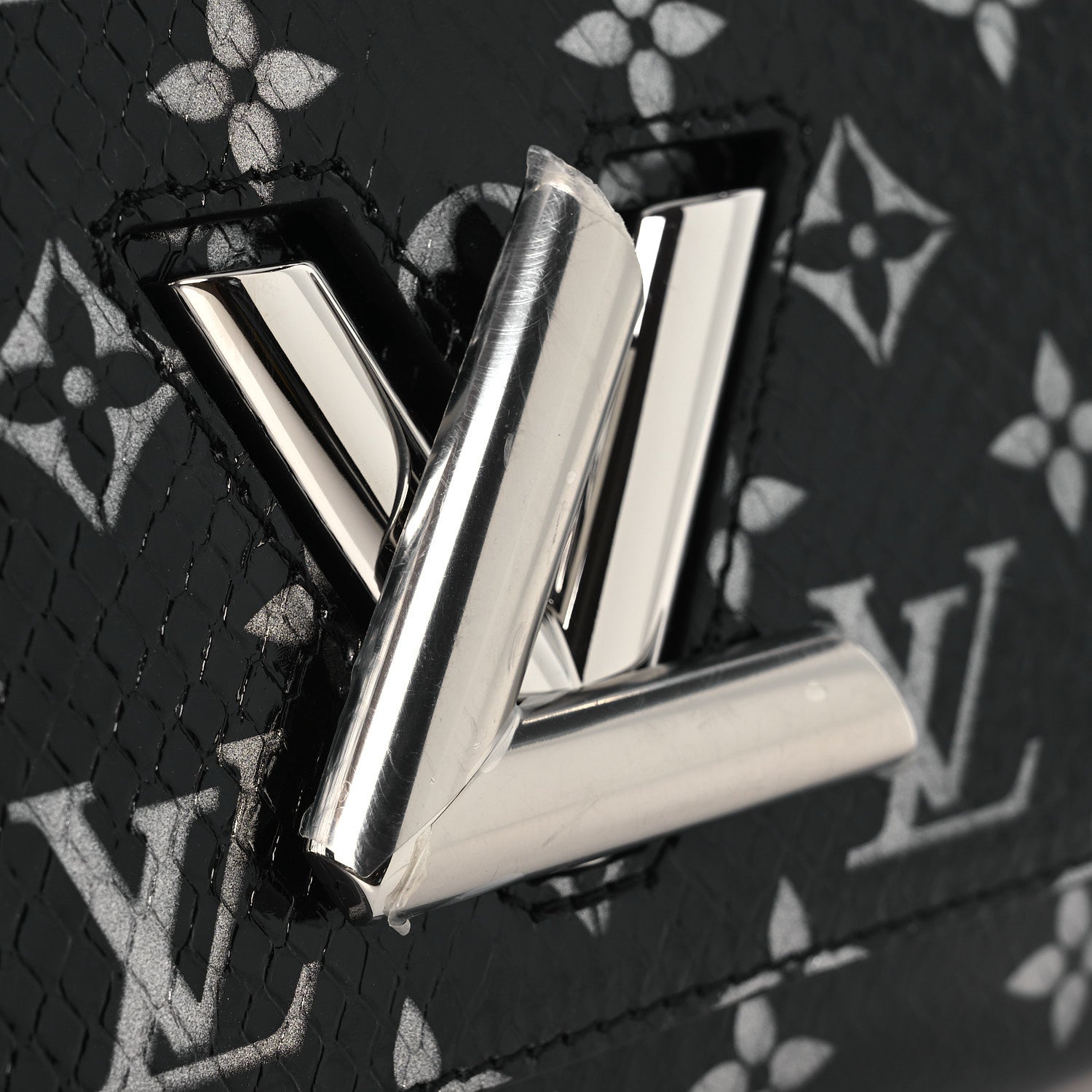 Louis Vuitton Snakeskin Monogram Twist Shoulder Bag PM Black