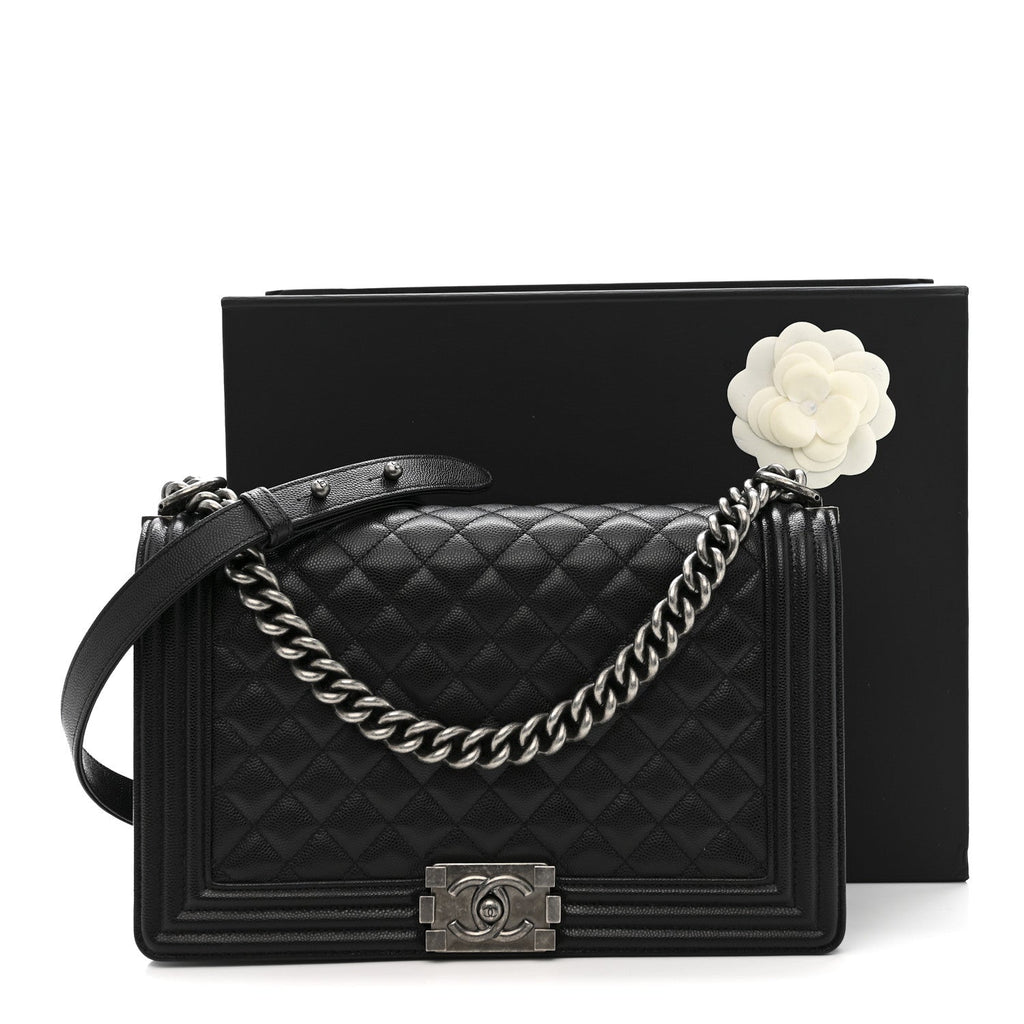 Chanel Caviar Quilted New Medium Boy Flap Black