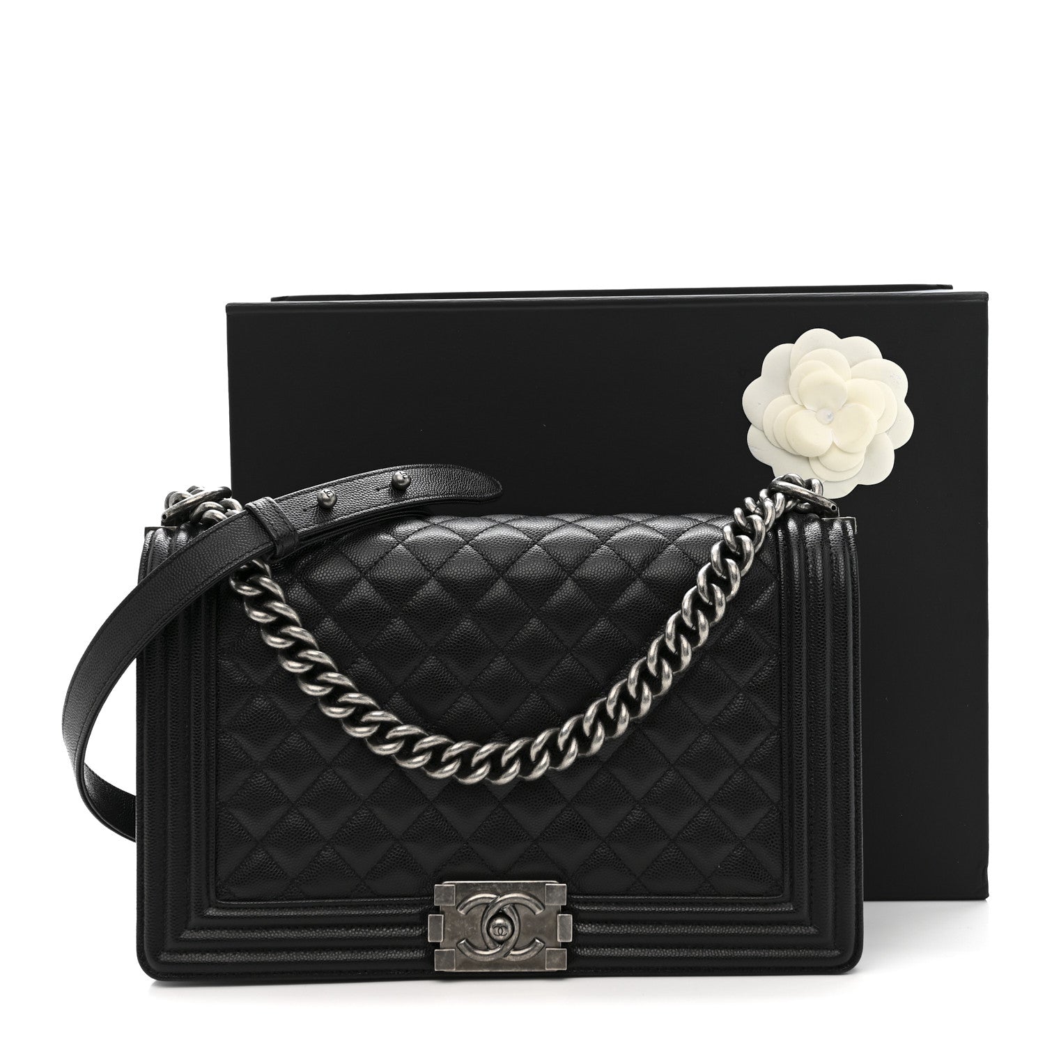 Chanel Caviar Quilted New Medium Boy Flap Black