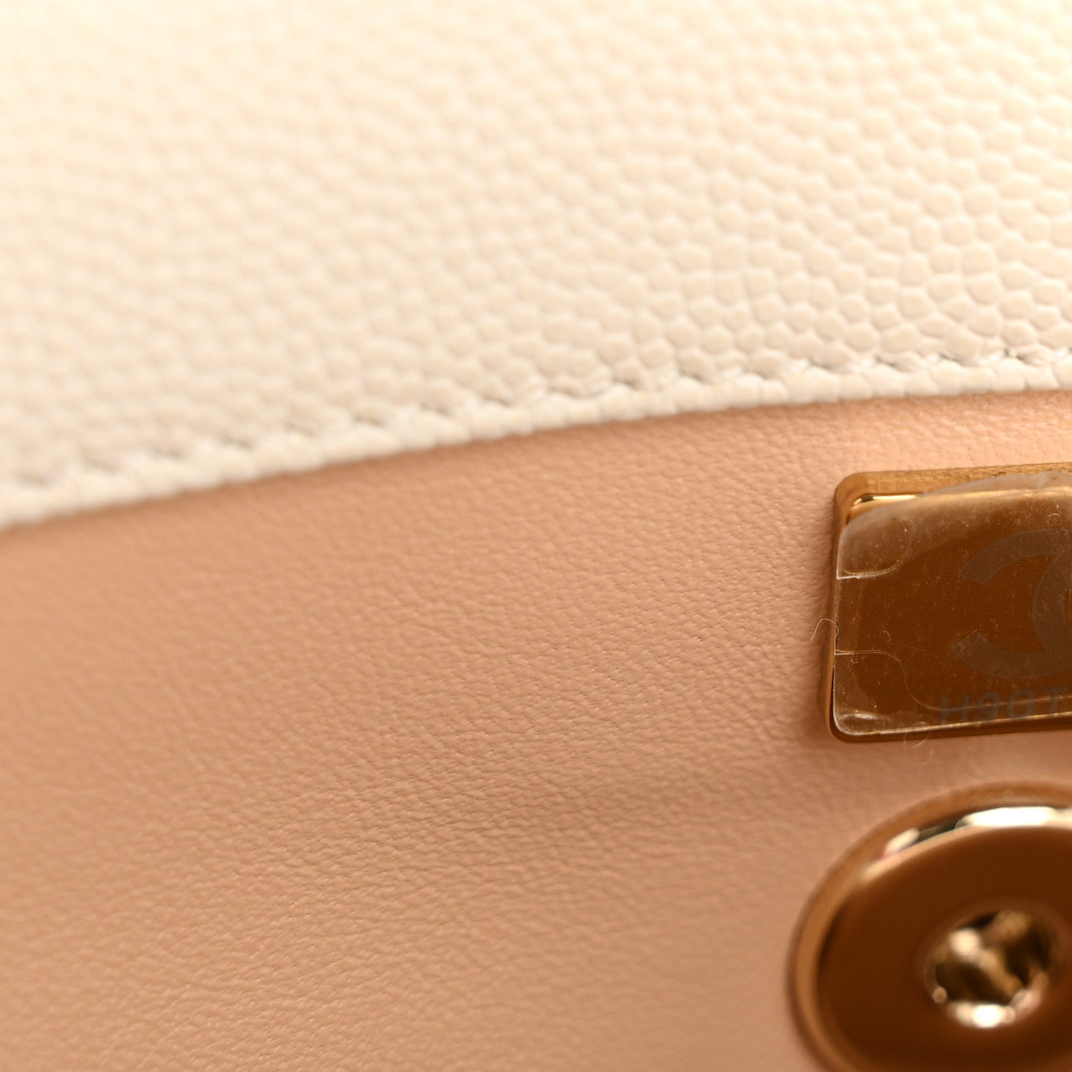 Chanel Caviar Quilted Mini Coco Handle Flap White