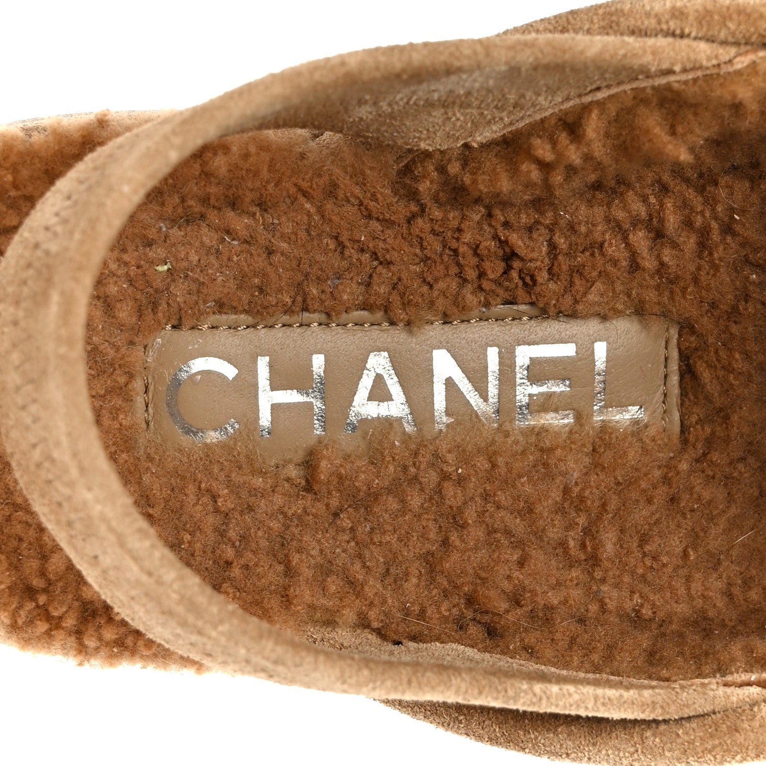 Chanel Suede Calfskin CC Slingback Loafers 35 Dark Beige