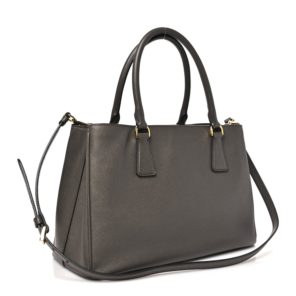 Prada Saffiano Lux Medium Tote Grafite