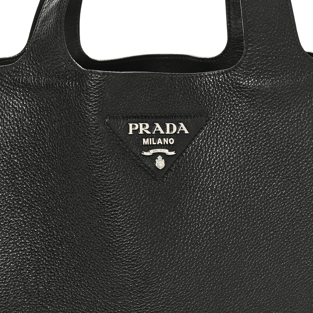 Prada Vitello Daino Soft Large Dynamique Tote Black