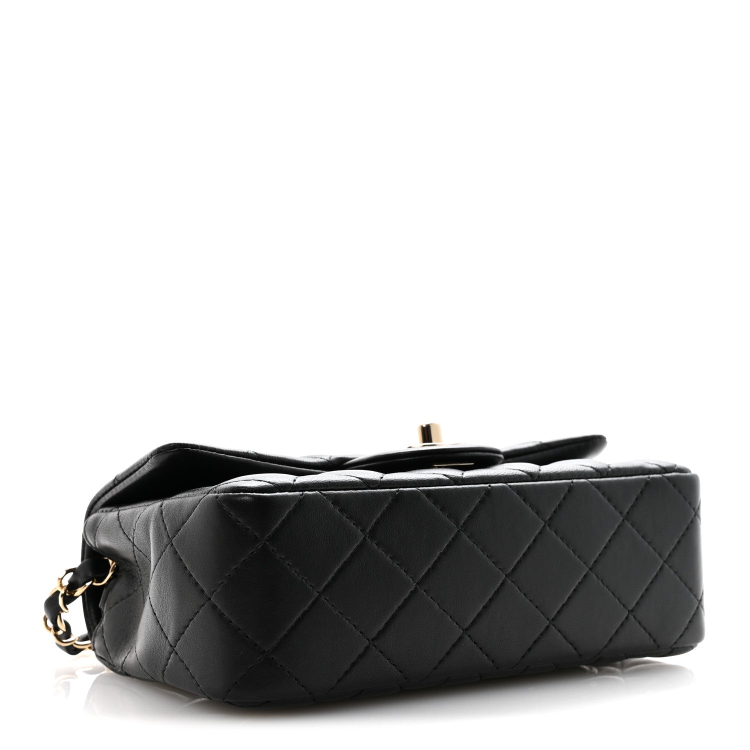 Chanel Lambskin Quilted Mini Rectangular Flap Black