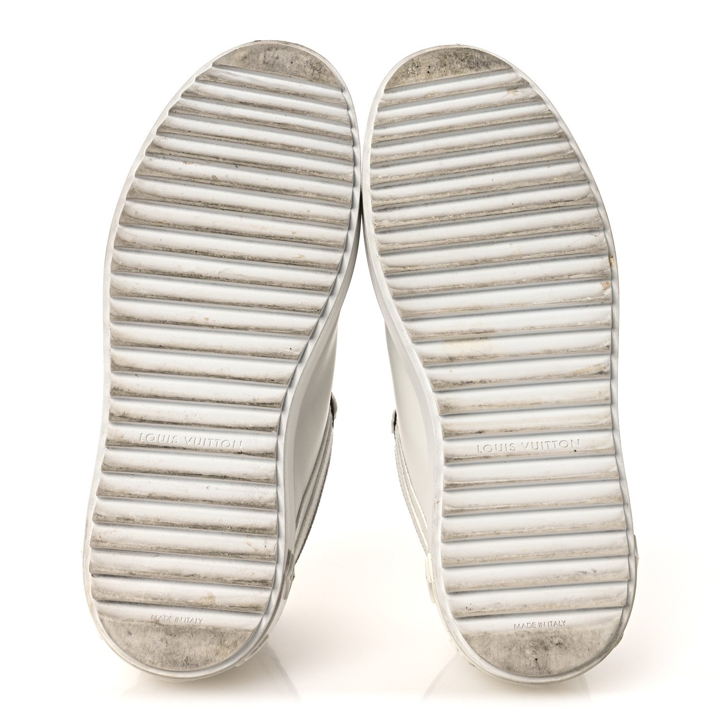 Louis Vuitton Calfskin Embossed Monogram Time Out Sneakers 36 White