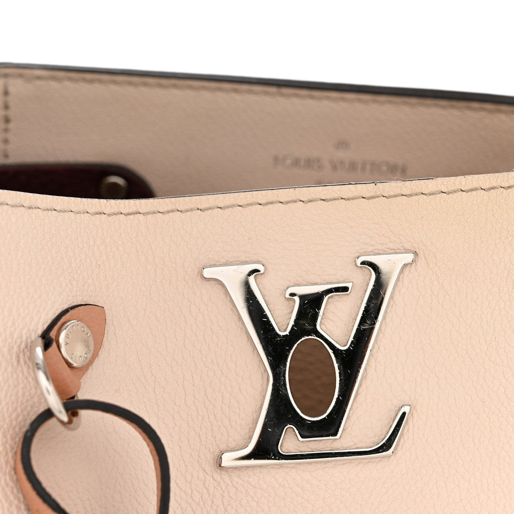 Louis Vuitton Calfskin Lockme Bucket Soie Quartz Calla