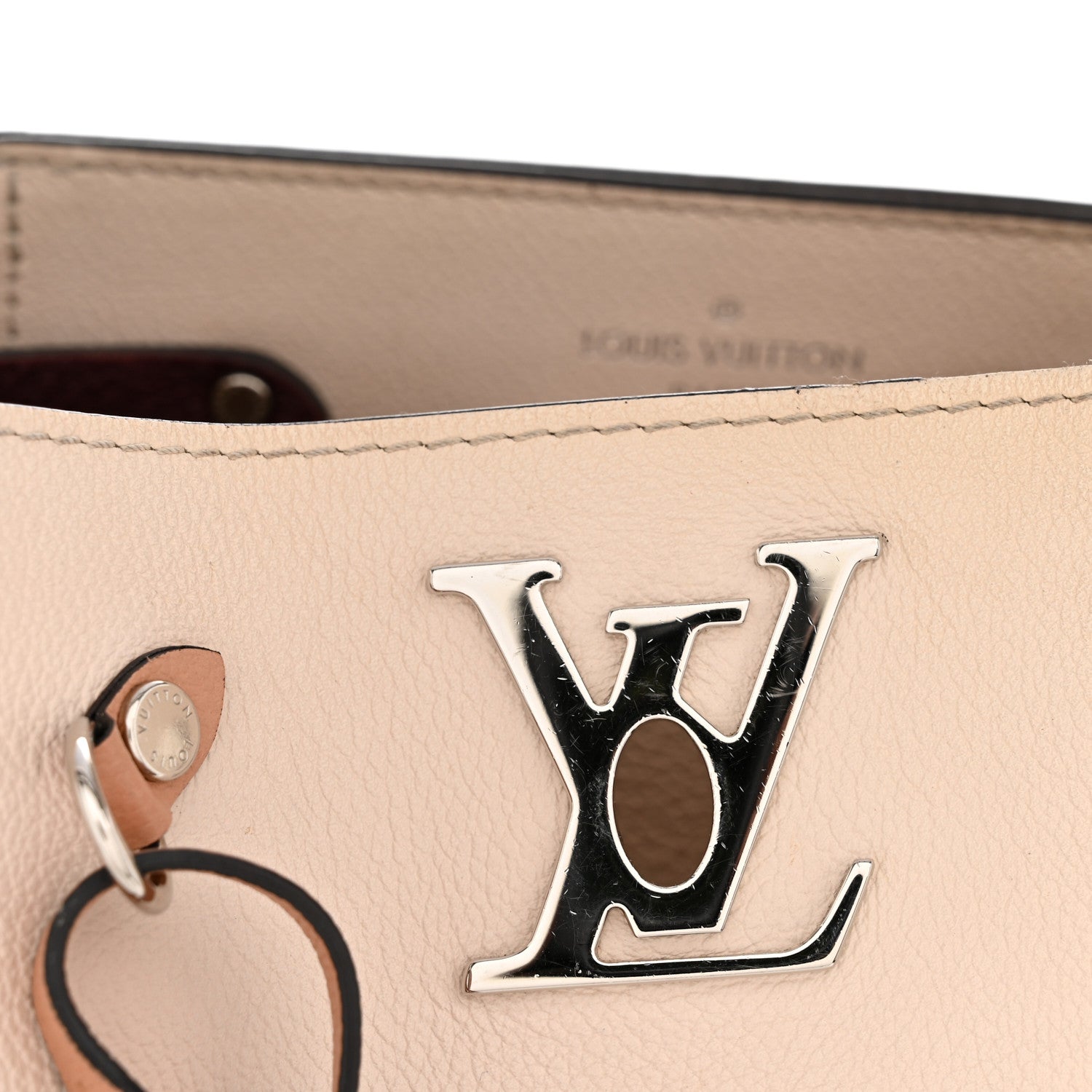 Louis Vuitton Calfskin Lockme Bucket Soie Quartz Calla