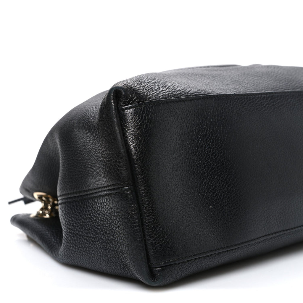 Gucci Pebbled Calfskin Medium Soho Chain Shoulder Bag Black