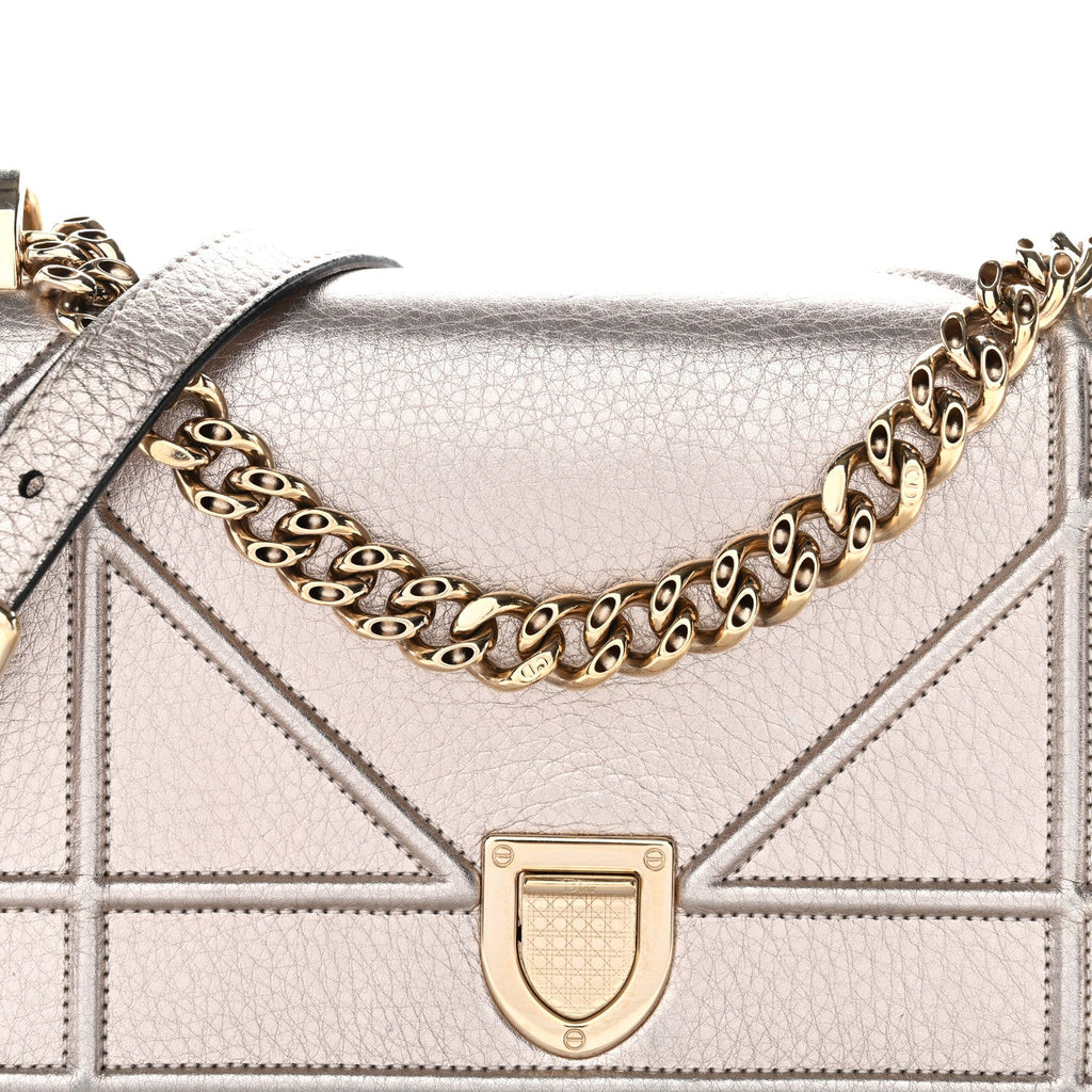 Christian Dior Metallic Grained Calfskin Small Diorama Flap Bag Copper