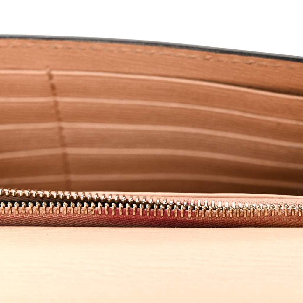 Gucci Dollar Calfskin Interlocking G Chain Wallet Camelia