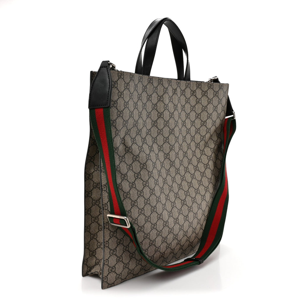 Gucci Soft GG Supreme Monogram Web Vertical Tote Black