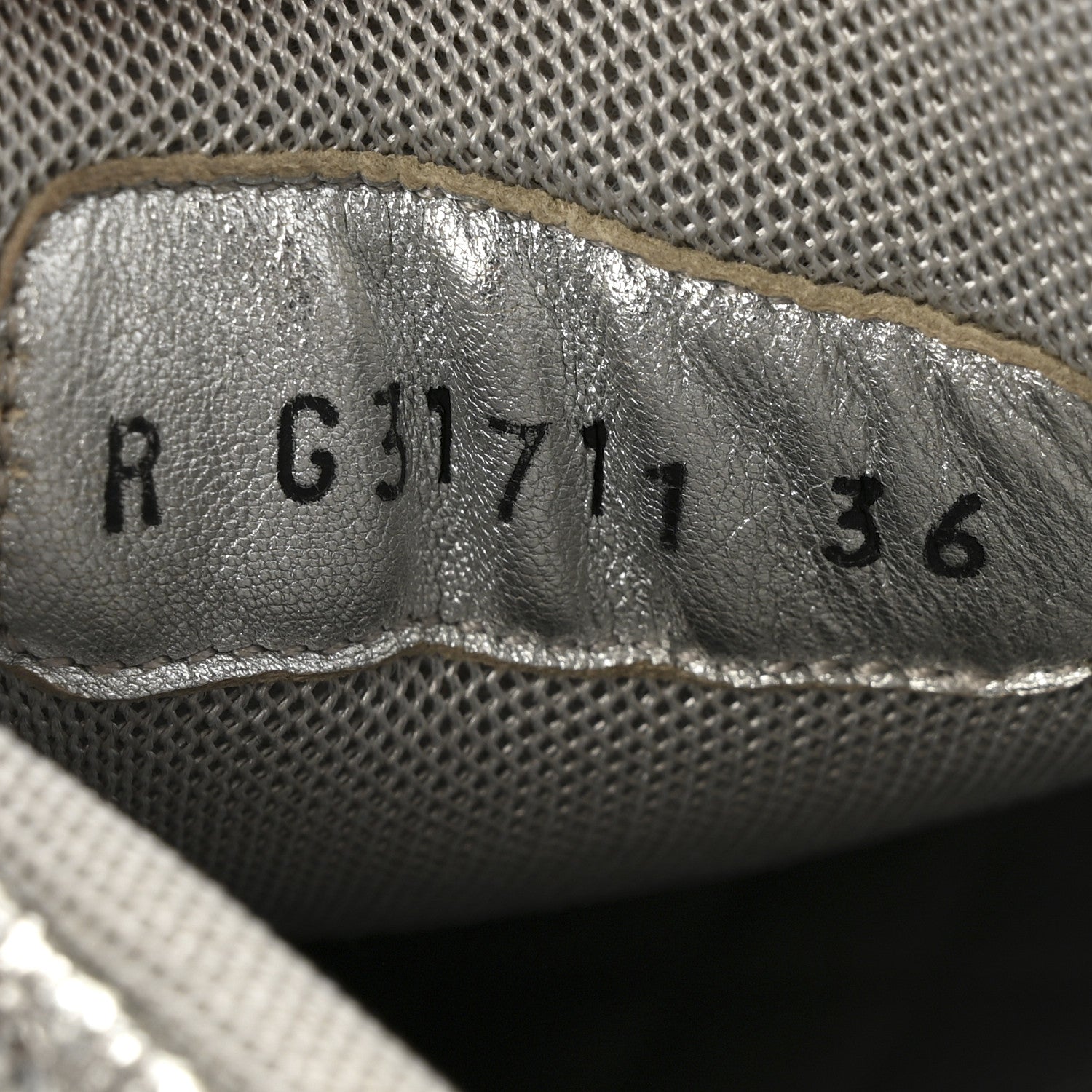 Metallic Crackled Calfskin CC Sneakers 36 Silver Black Navy