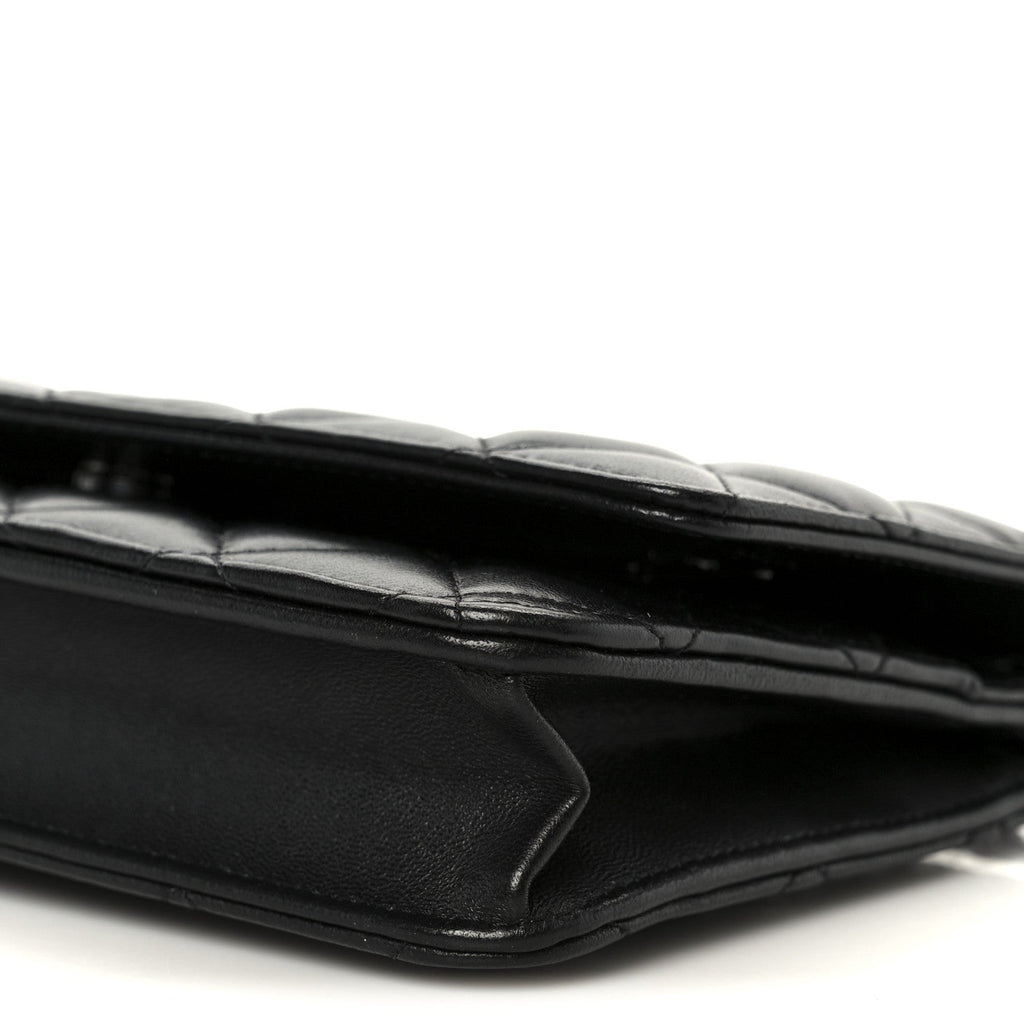 Chanel Lambskin Quilted Wallet On Chain WOC So Black