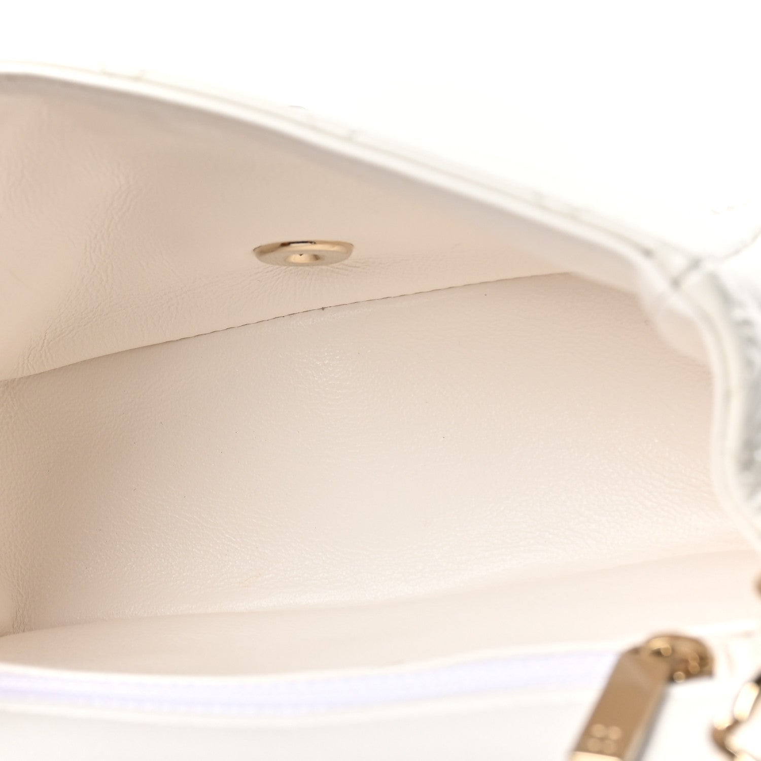 Chanel Patent Quilted Mini Square Flap White