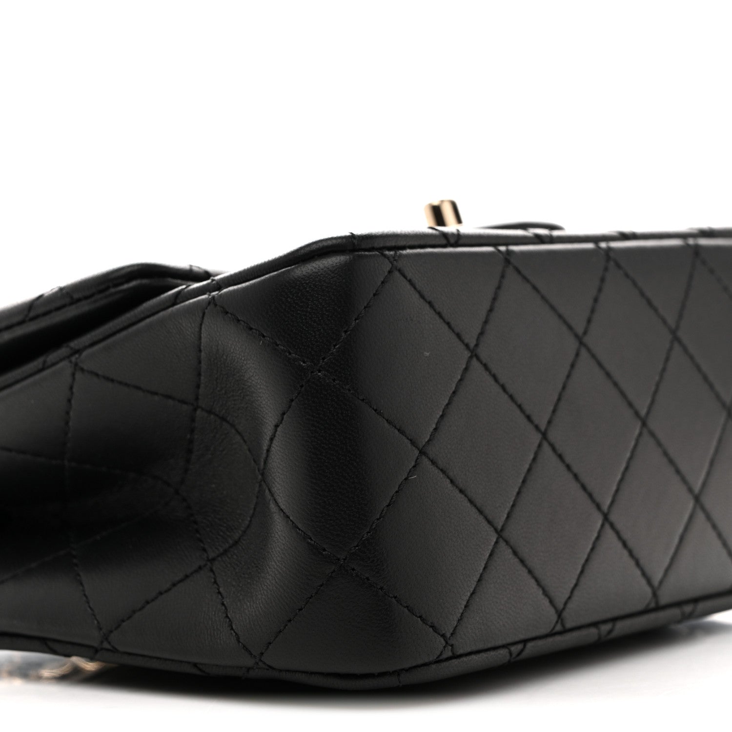 Chanel Lambskin Quilted Enamel Mini Pearl Crush Flap Black